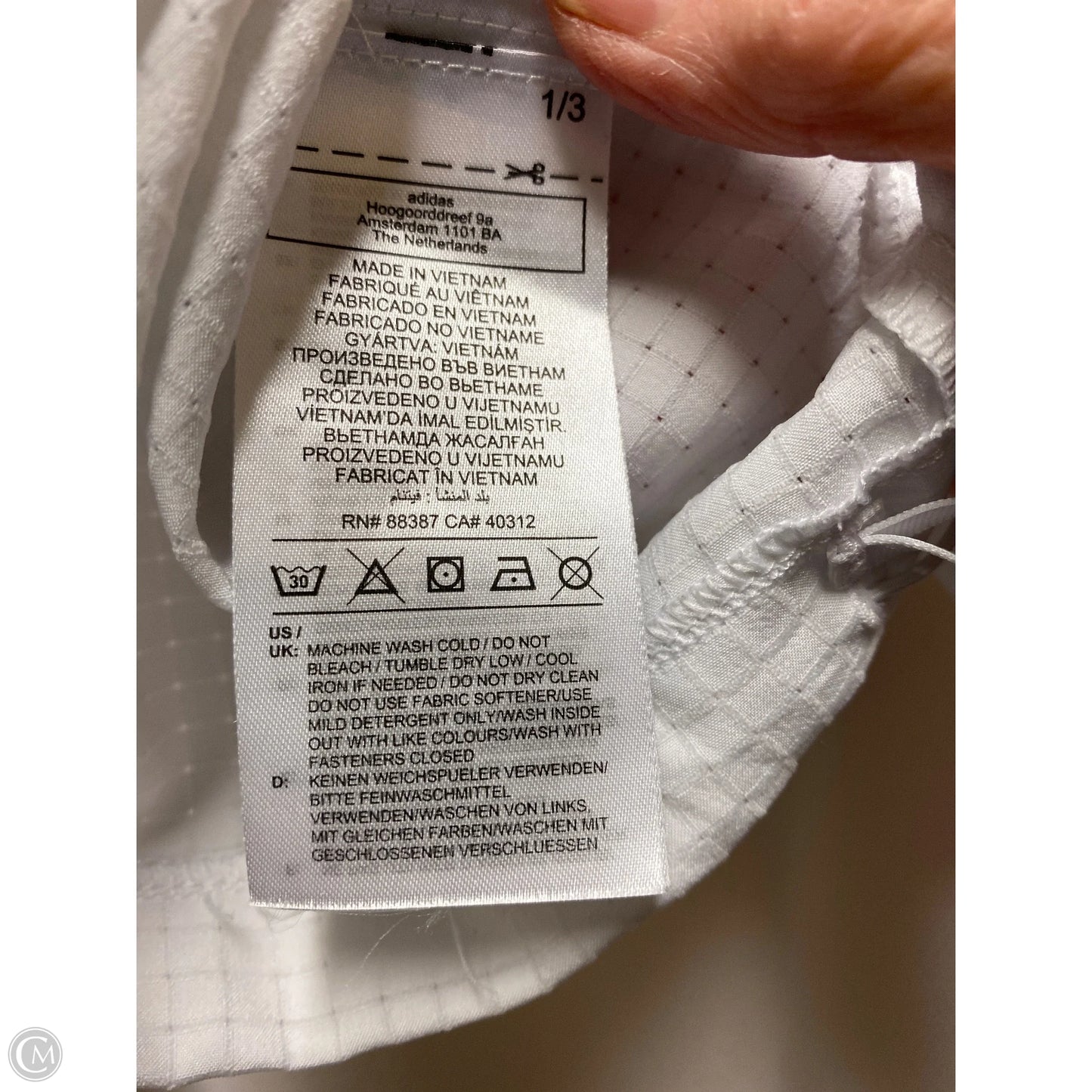 Athletic Jacket By Adidas In White, Size: M