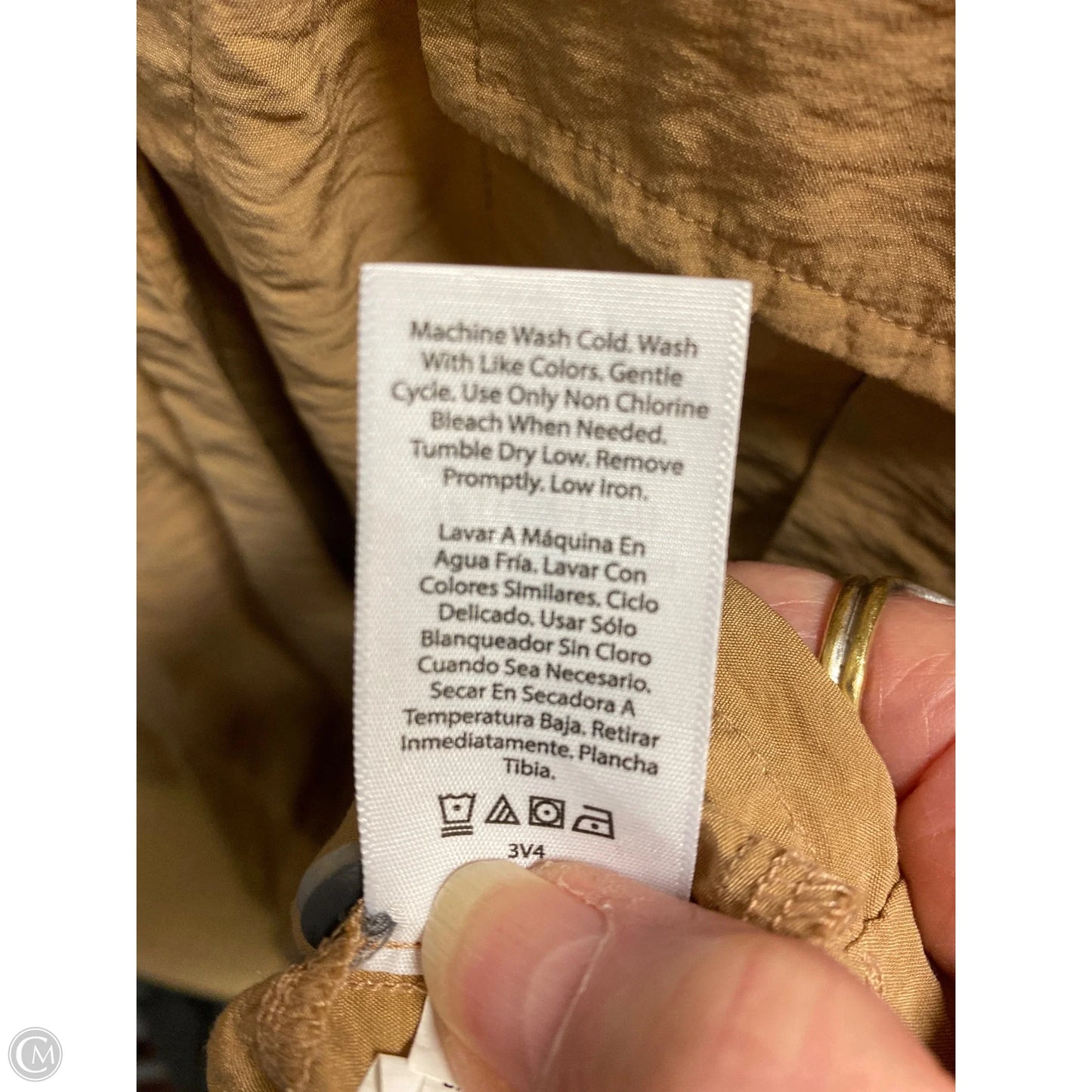 Top Long Sleeve By Terra & Sky In Brown, Size: 1x