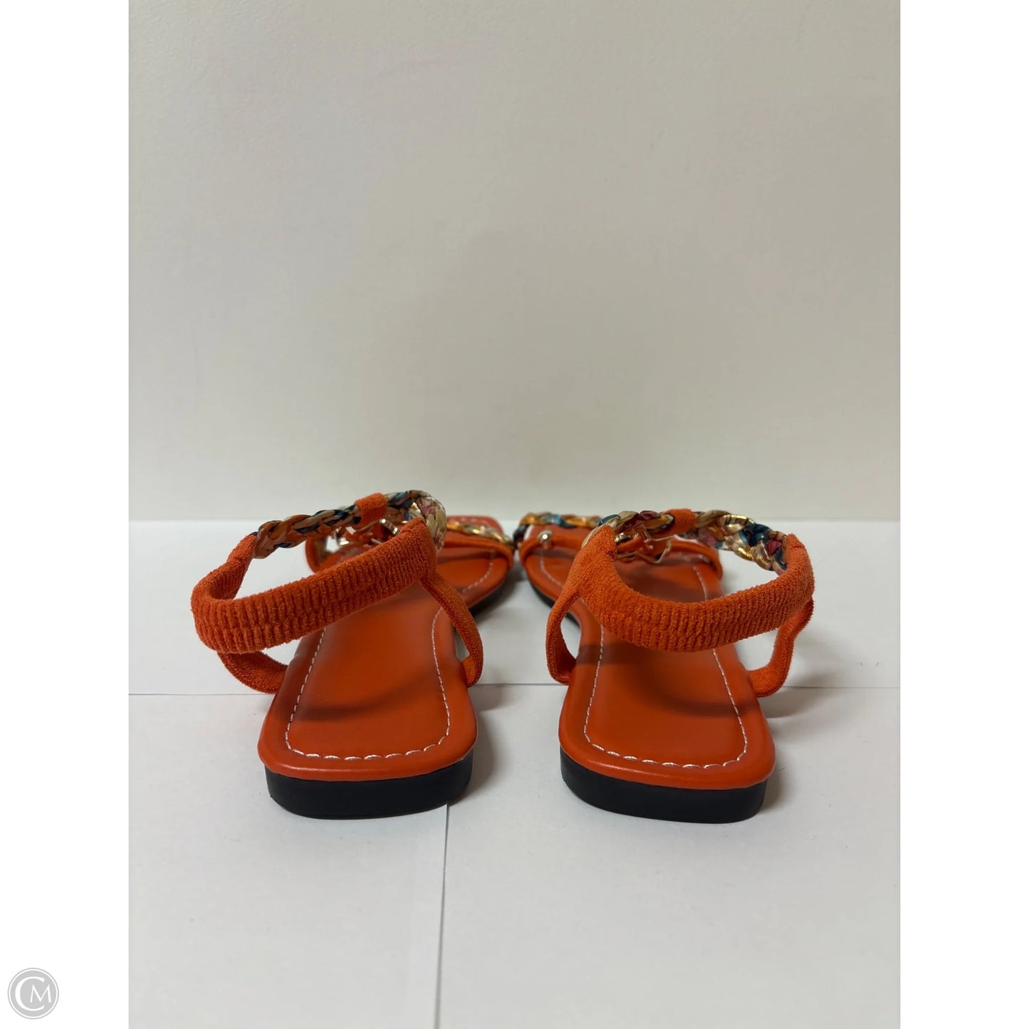 Sandals Flats By Clothes Mentor In Orange, Size: 7.5