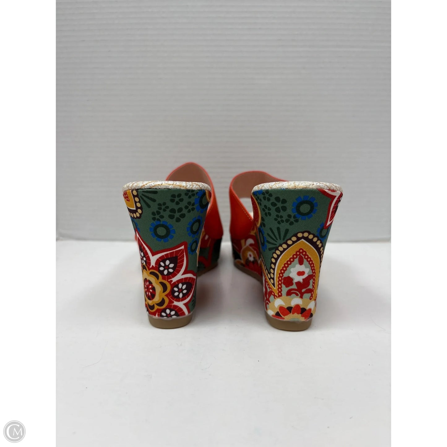 Sandals Heels Block By Clothes Mentor In Orange, Size: 6