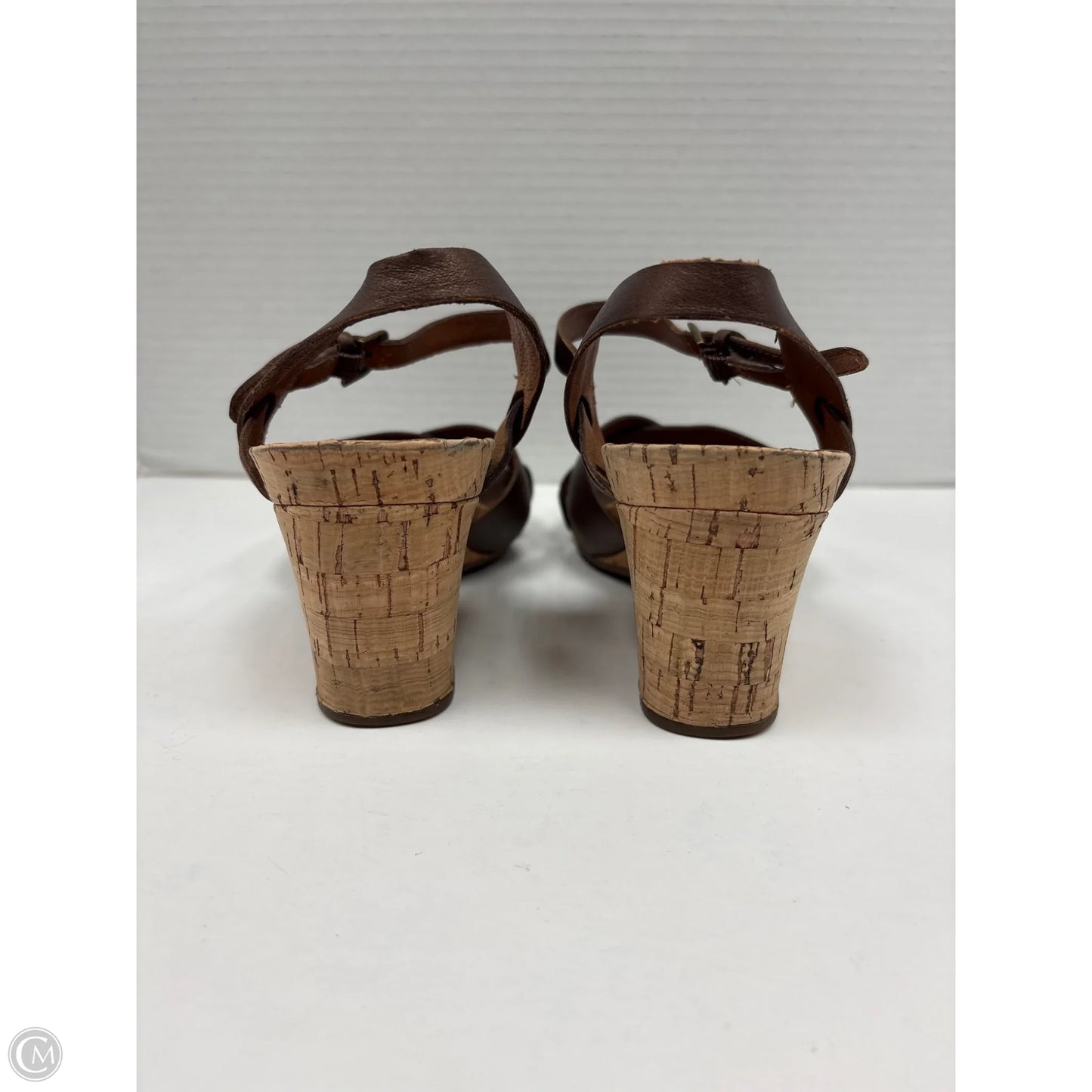 Sandals Heels Block By Clarks In Brown, Size: 7