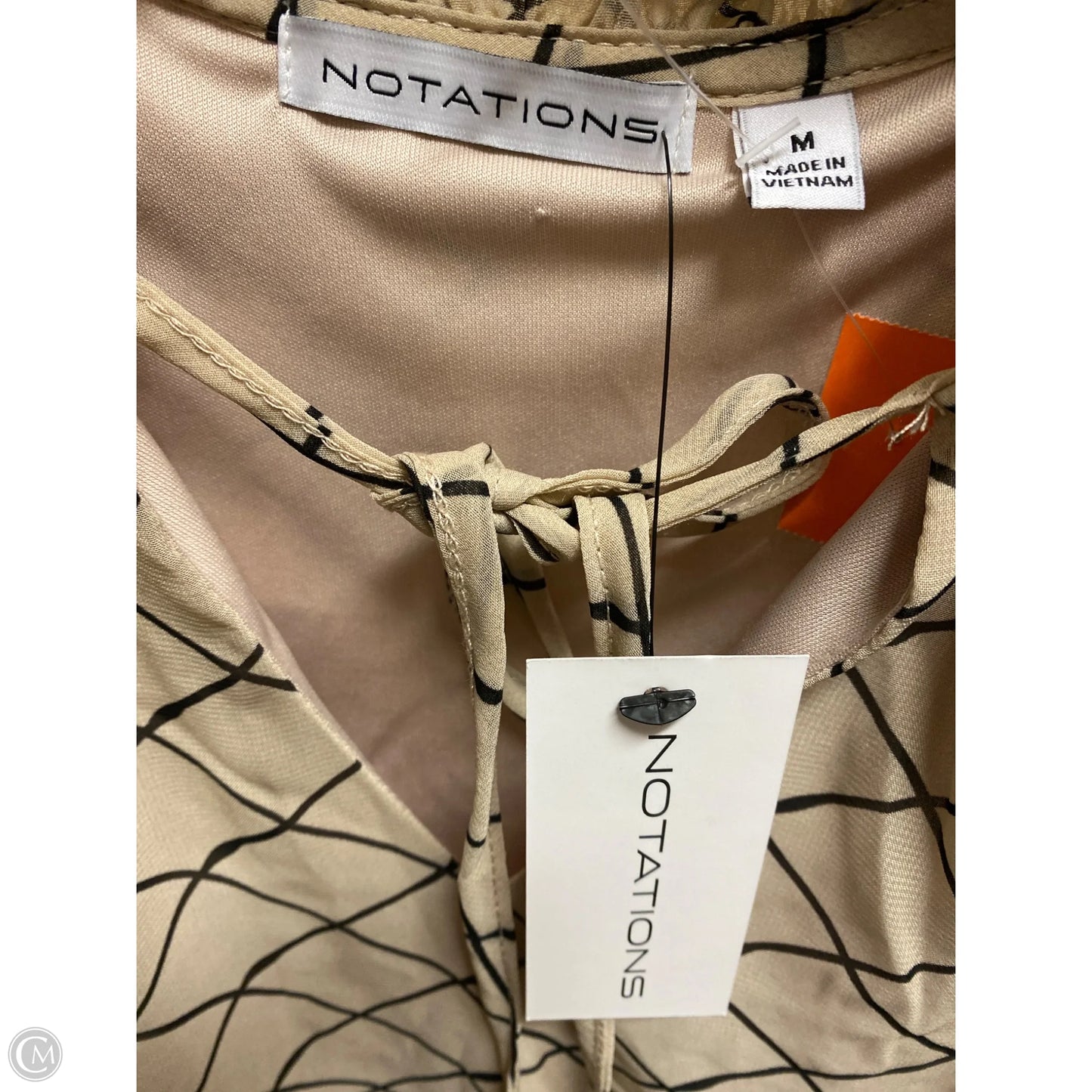 Top Sleeveless By Notations In Tan, Size: M