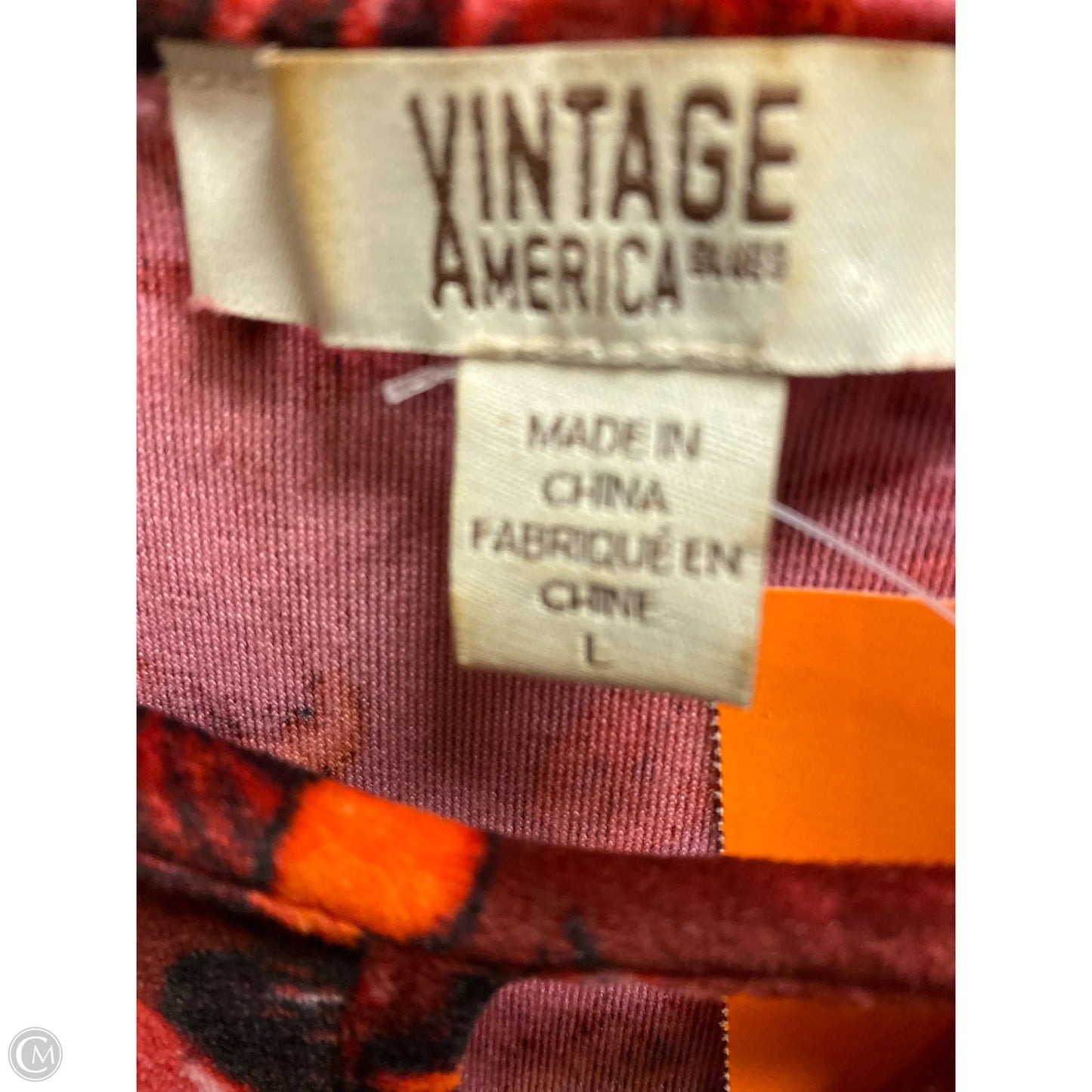 Top Long Sleeve By Vintage America In Maroon, Size: L