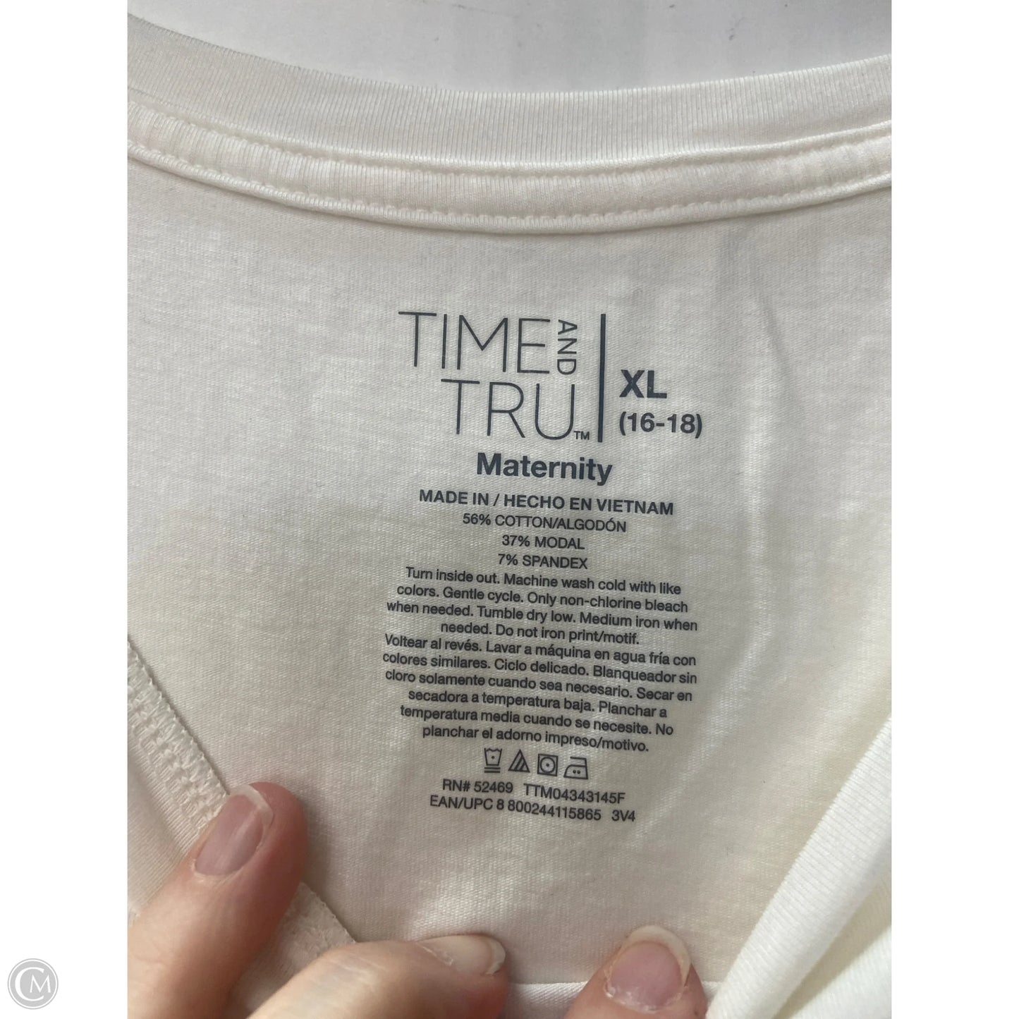 Top Short Sleeve By Time And Tru In White, Size: Xl