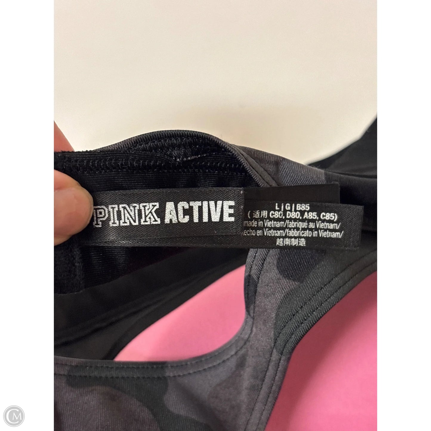 Athletic Bra By Pink In Green & Grey, Size: L