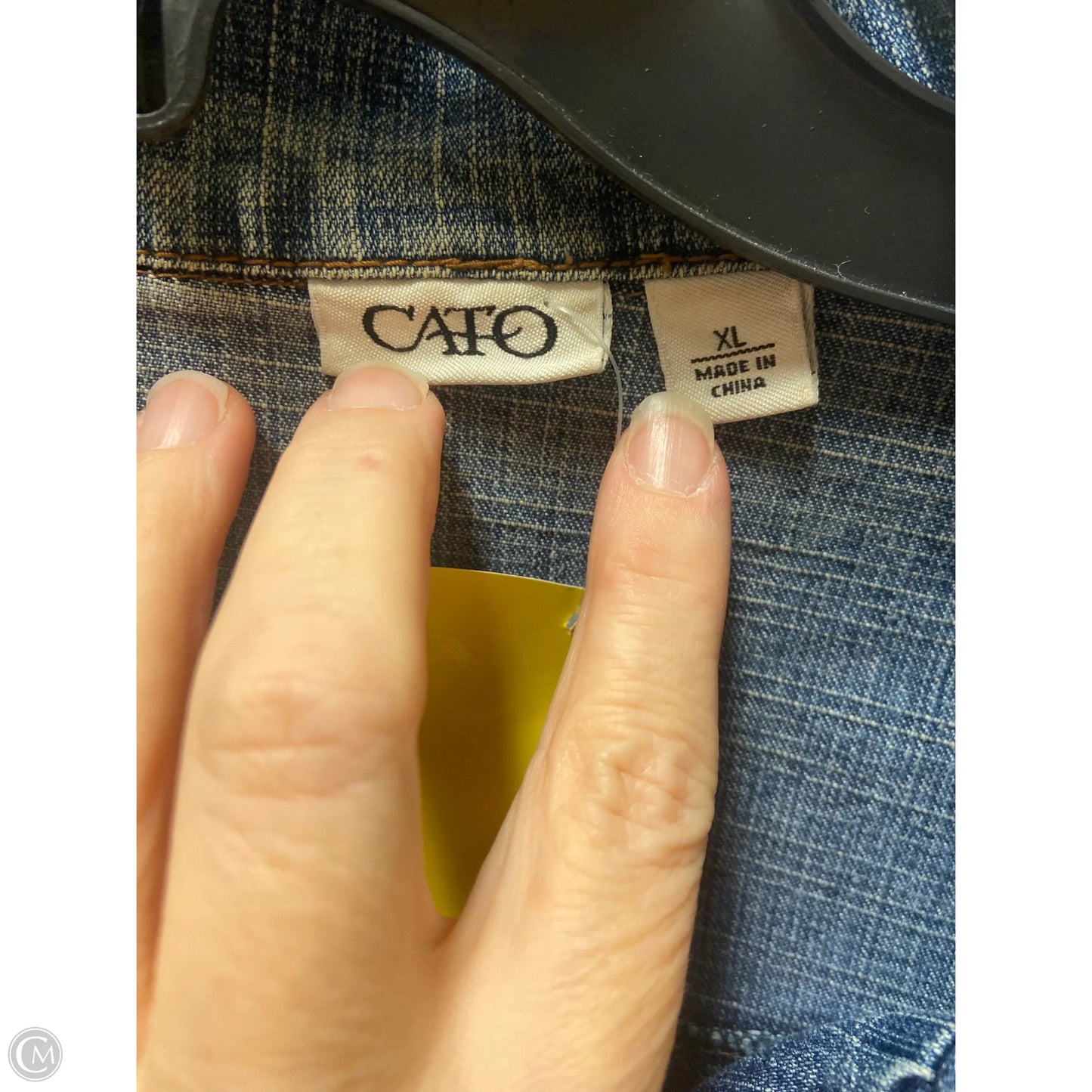 Jacket Denim By Cato In Blue Denim, Size: Xl