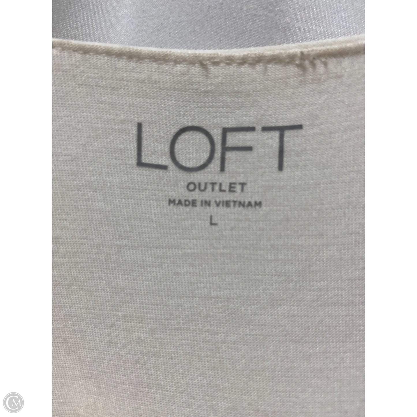Top Sleeveless By Loft In White, Size: L