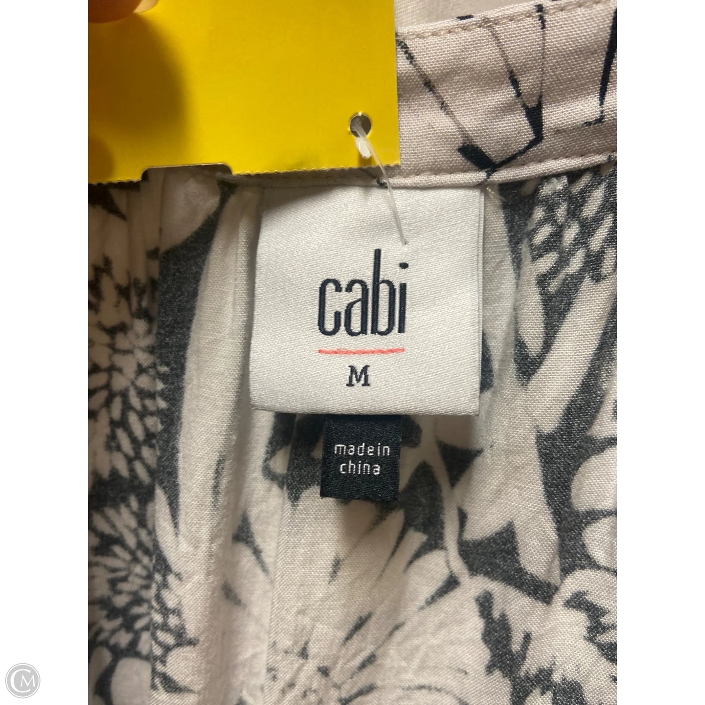 Top Short Sleeve By Cabi In Black & White, Size: M