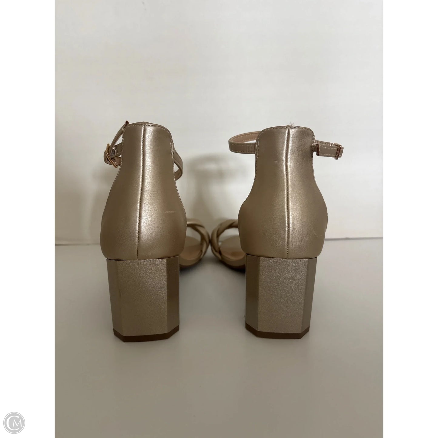 Sandals Heels Block By Cato In Gold, Size: 9