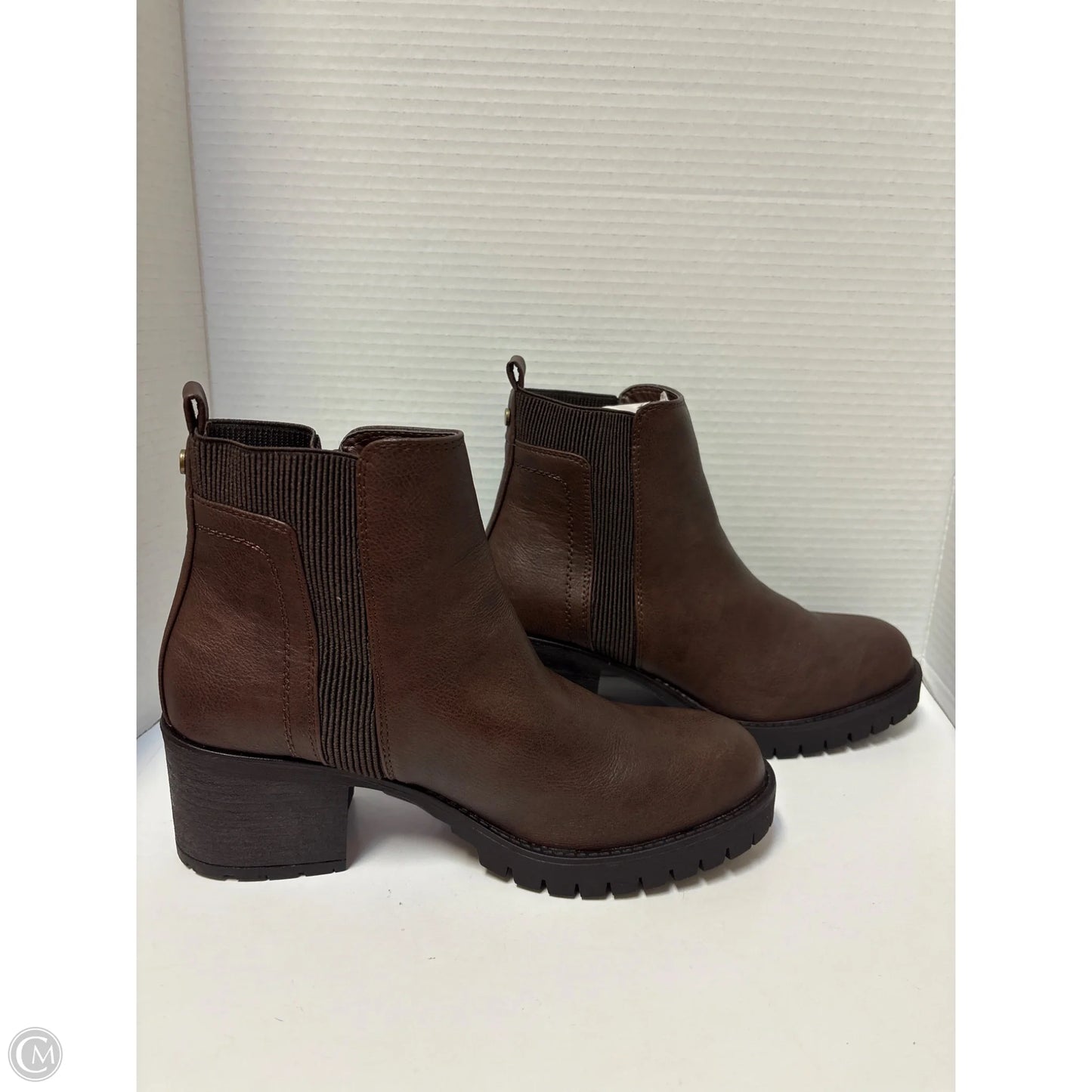 Boots Ankle Heels By Clothes Mentor In Brown, Size: 9