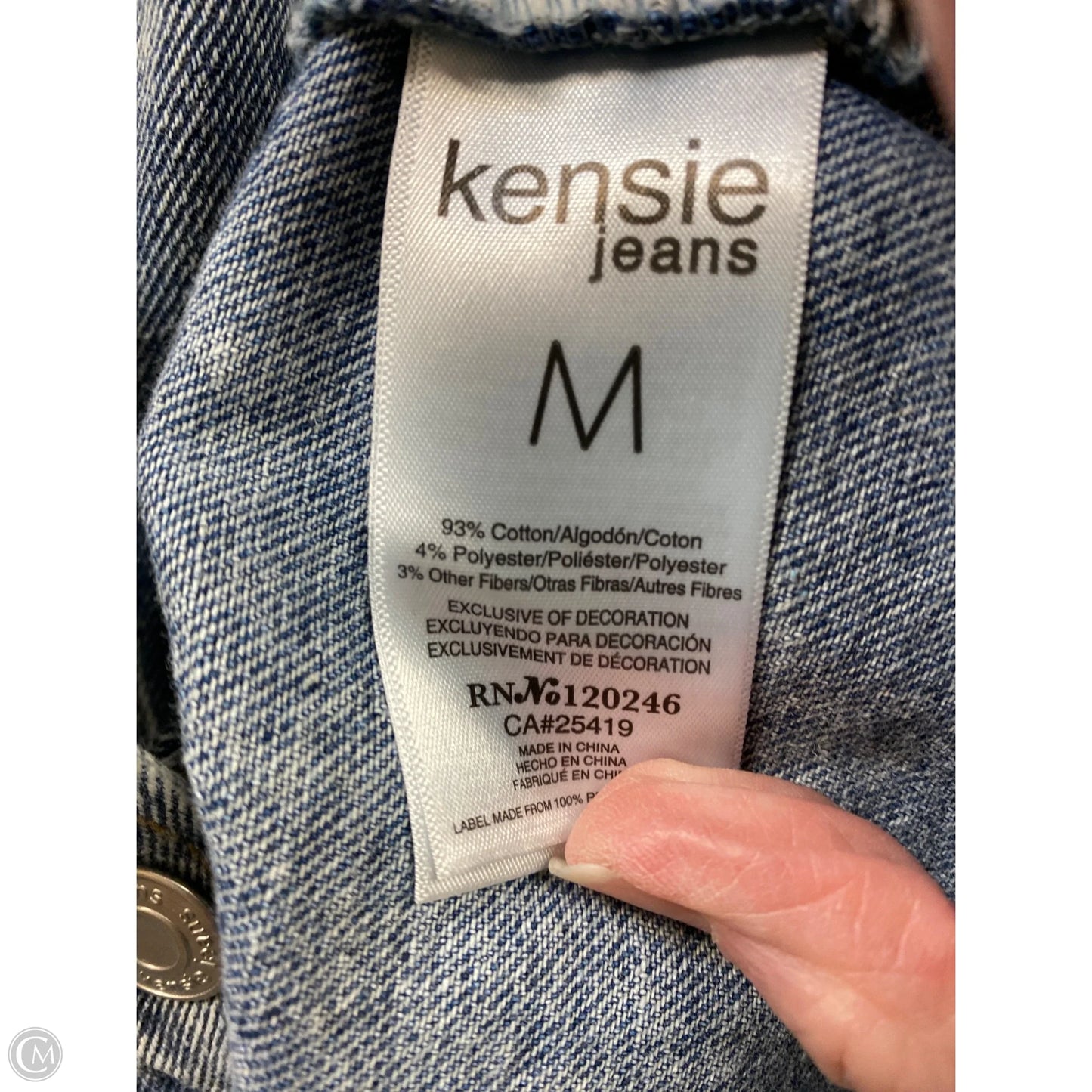 Jacket Denim By Clothes Mentor In Blue Denim, Size: M