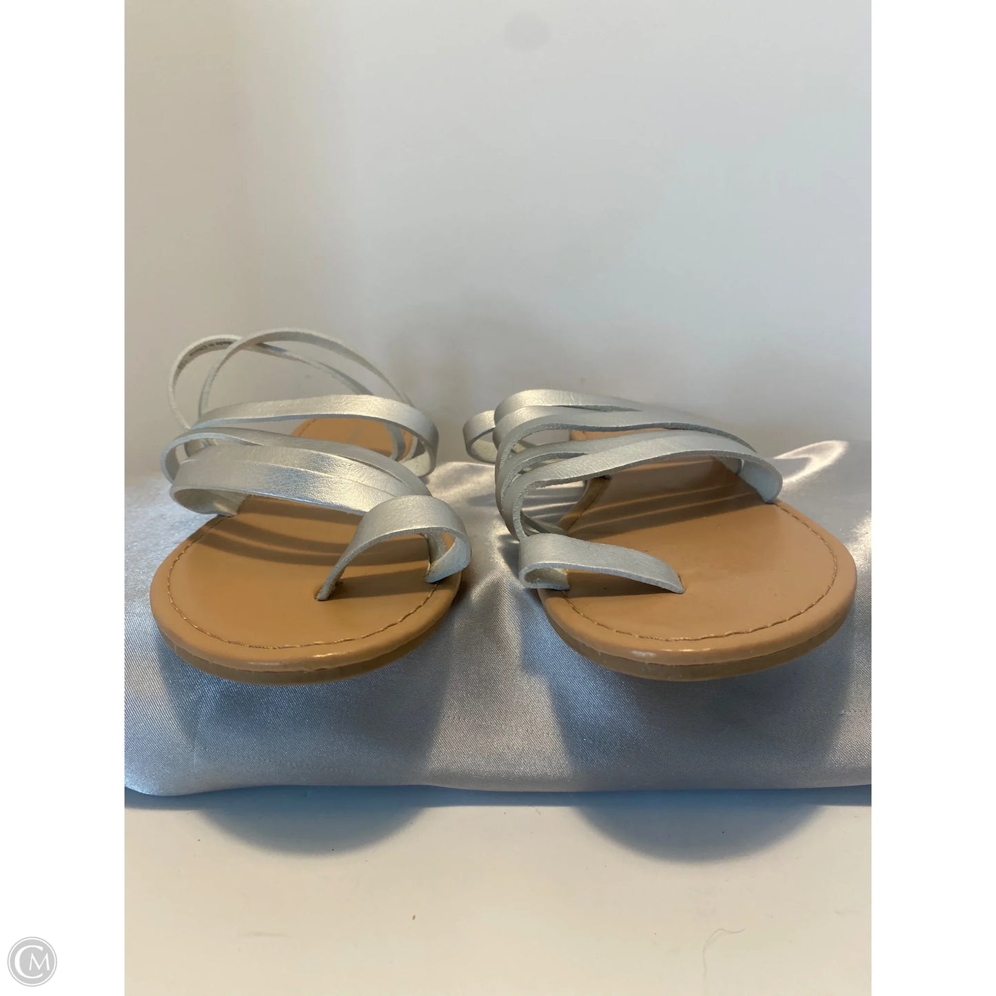 Sandals Flats By Montego Bay In Silver, Size: 8
