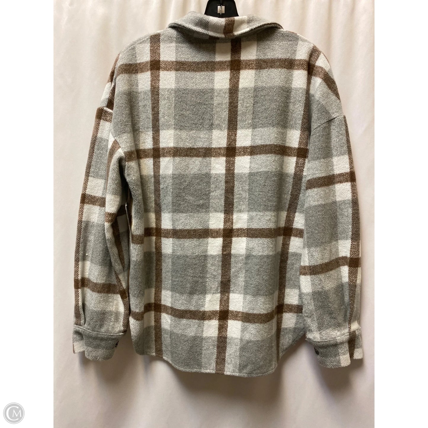 Jacket Fleece By Clothes Mentor In Grey, Size: M