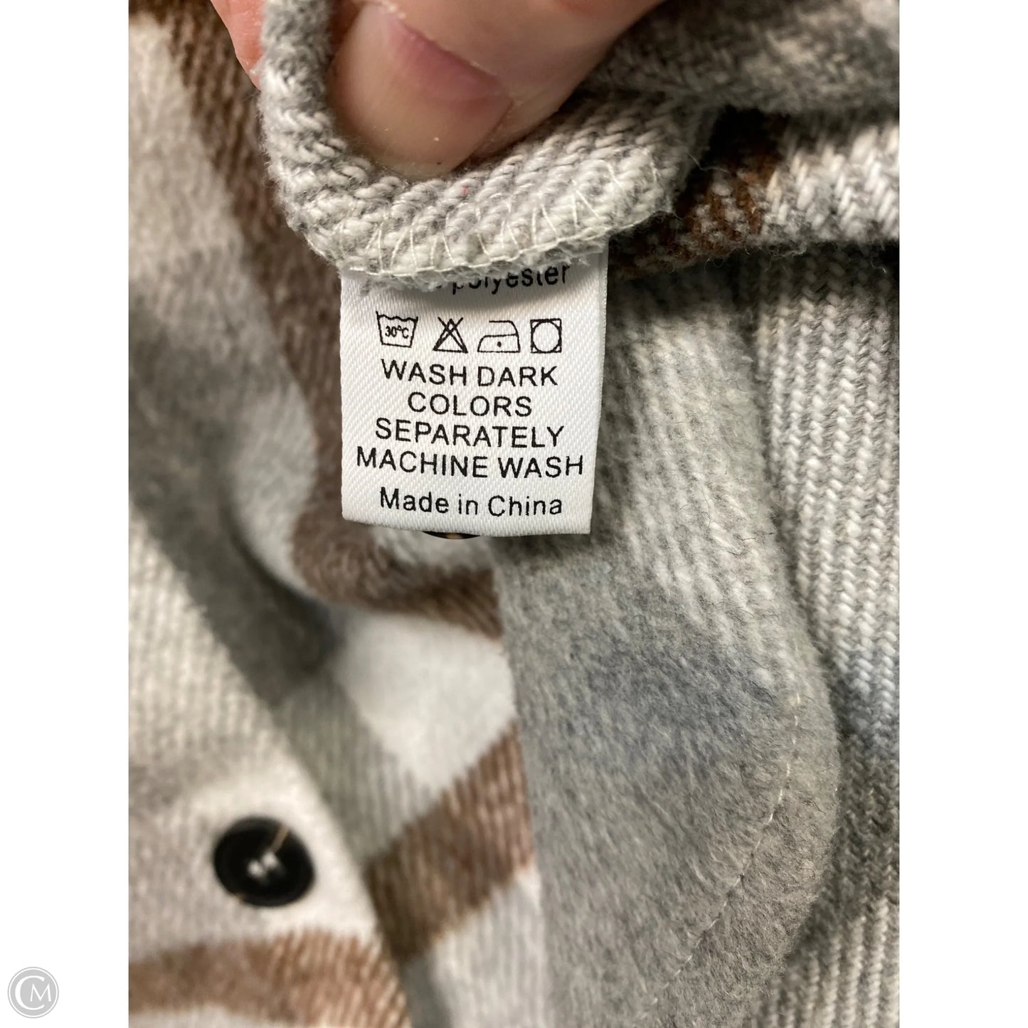 Jacket Fleece By Clothes Mentor In Grey, Size: M