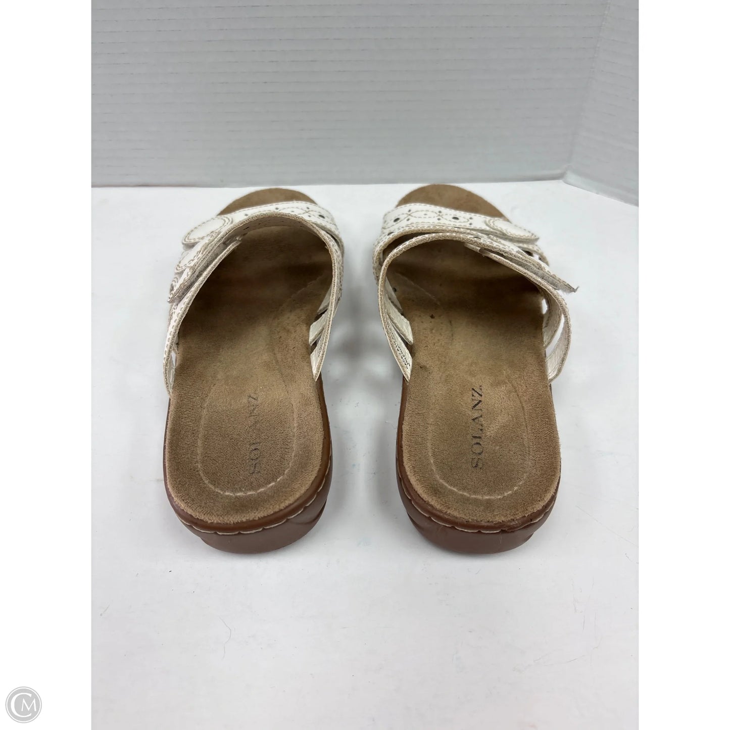 Sandals Flats By Solanz In White, Size: 8.5