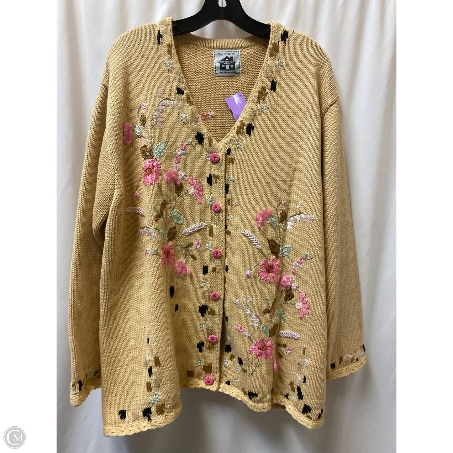 Sweater Cardigan By Clothes Mentor In Beige, Size: 2x
