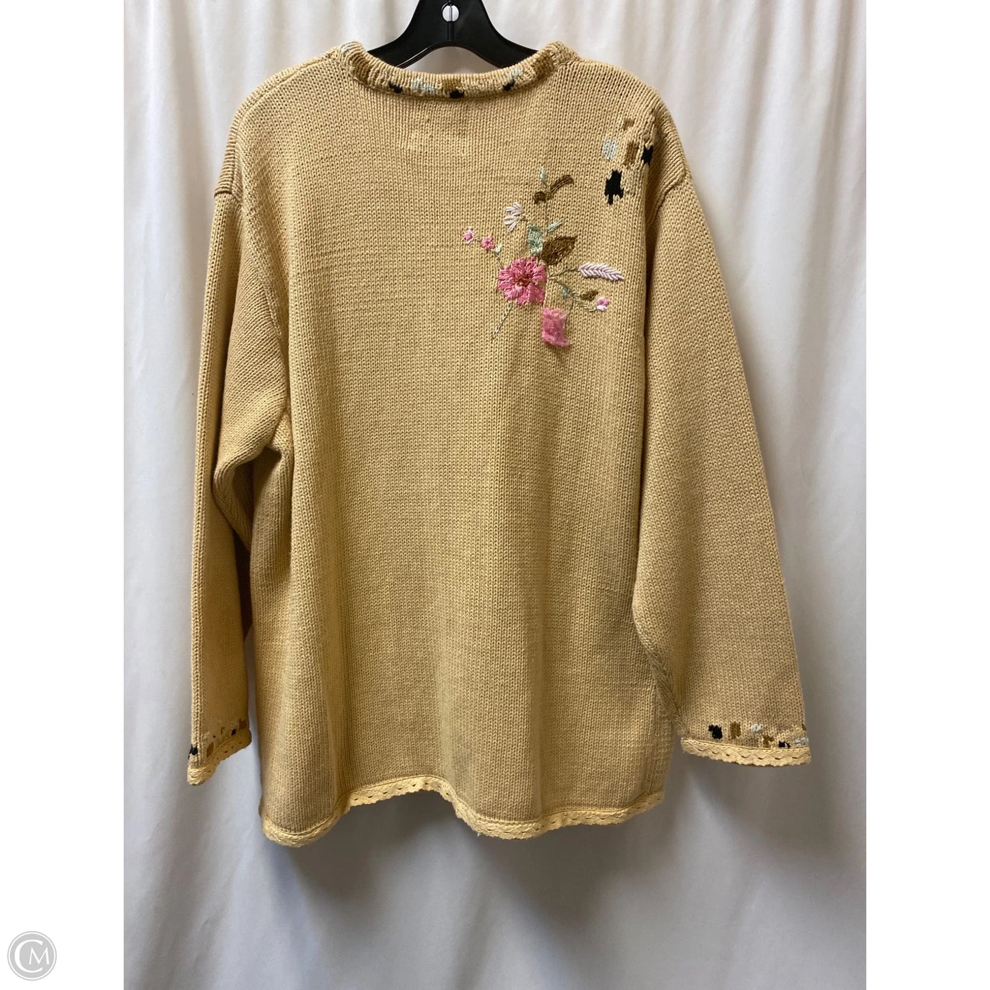 Sweater Cardigan By Clothes Mentor In Beige, Size: 2x