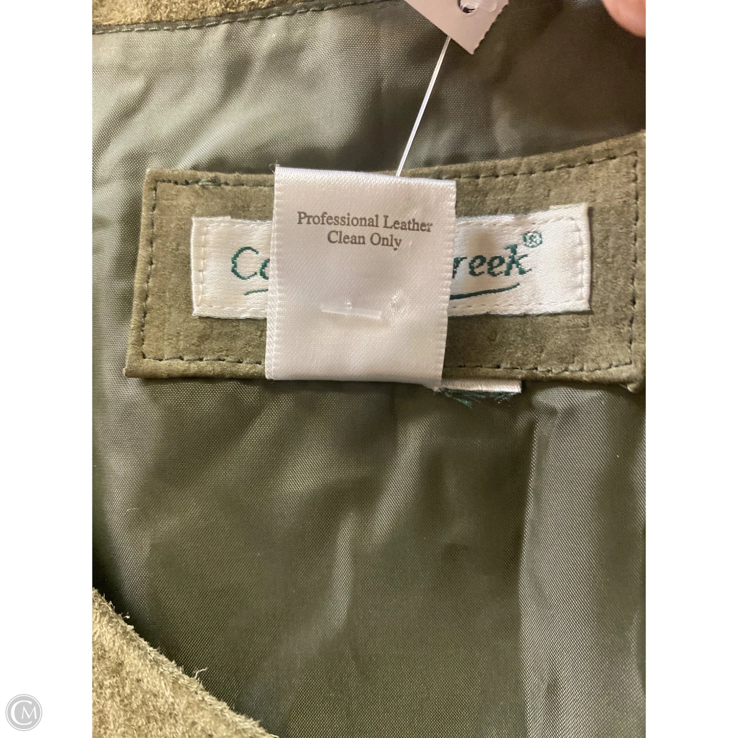 Jacket Leather By Coldwater Creek In Green, Size: 1x