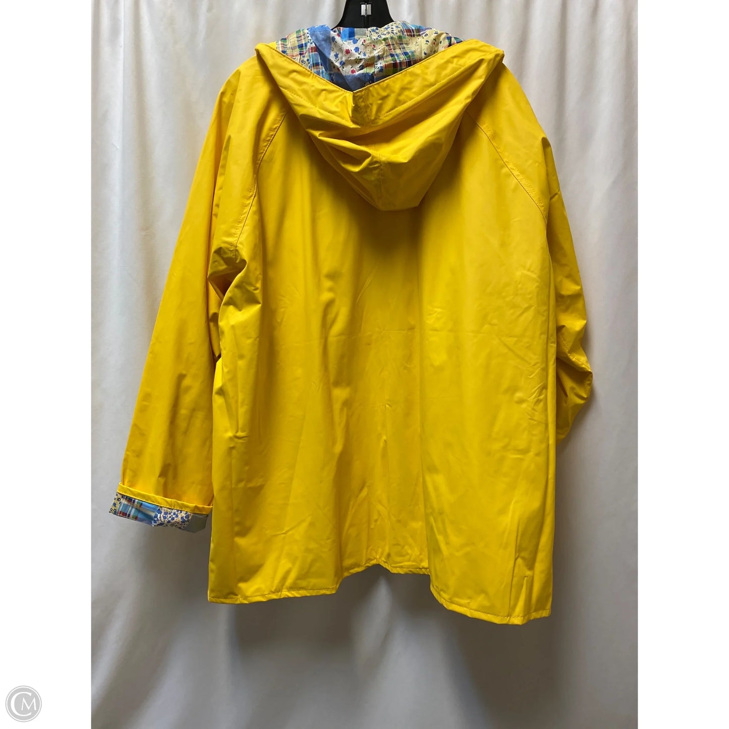 Coat Raincoat By Clothes Mentor In Yellow, Size: 1x