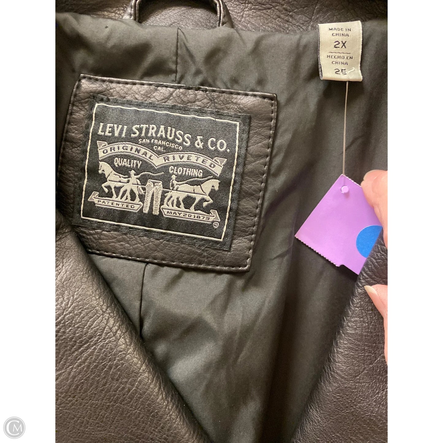 Jacket Leather By Levis In Black, Size: 2x