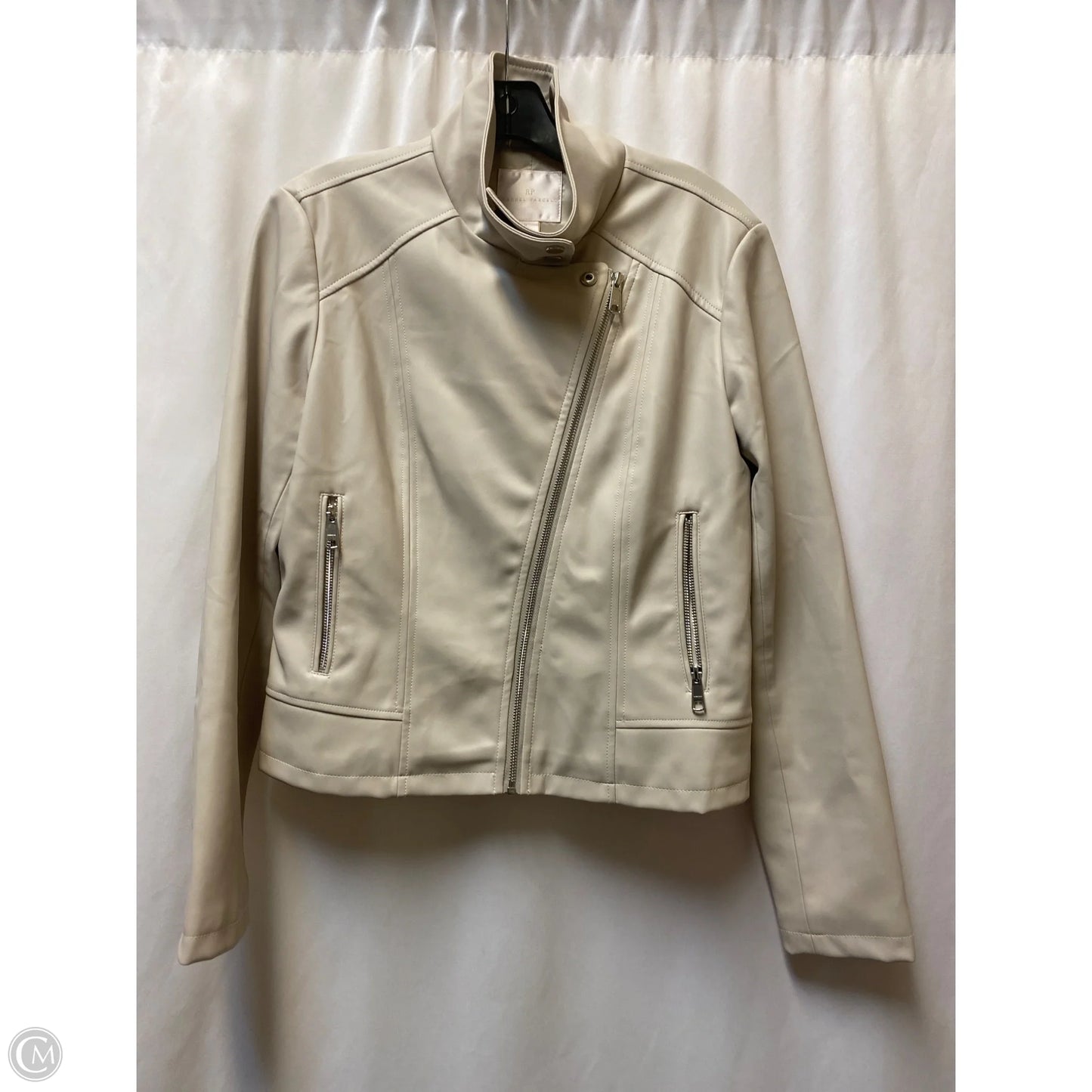 Coat Leather By Clothes Mentor In Beige, Size: M