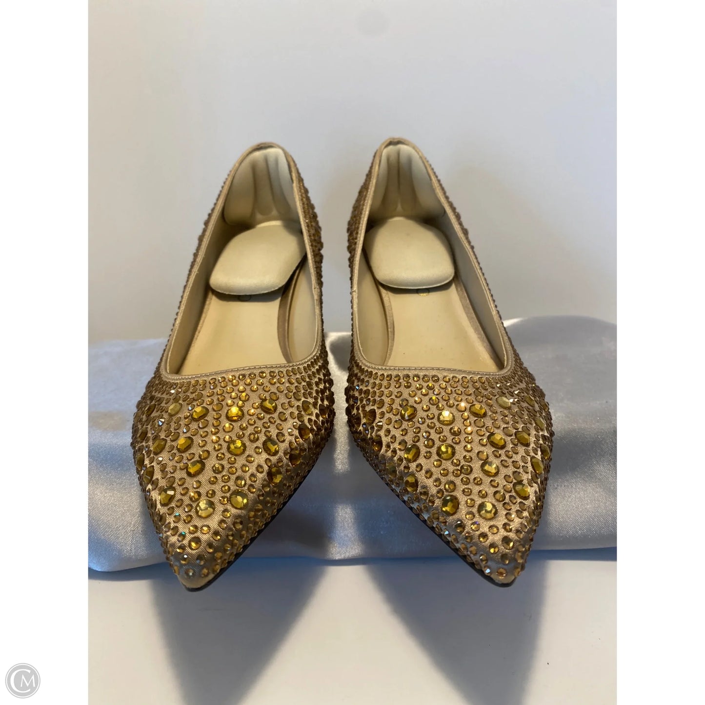 Shoes Heels Kitten By Clothes Mentor In Gold, Size: 7.5