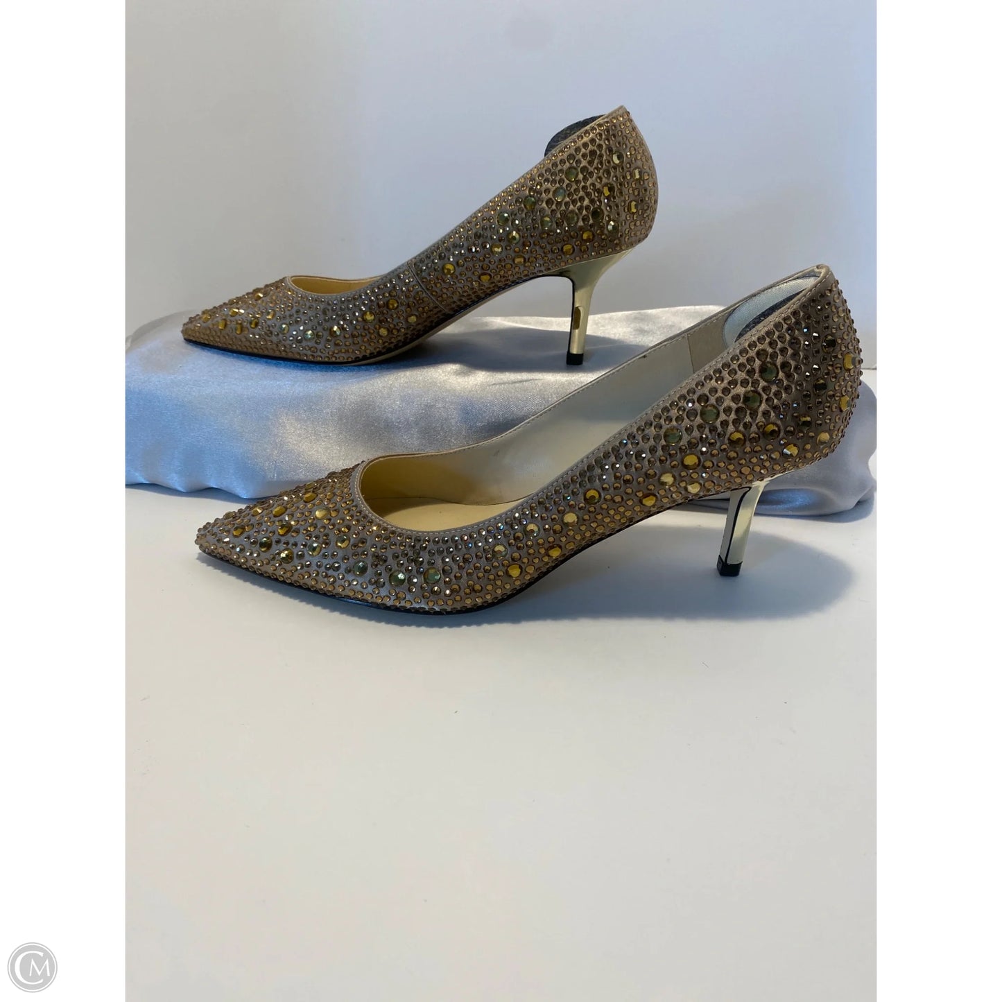 Shoes Heels Kitten By Clothes Mentor In Gold, Size: 7.5