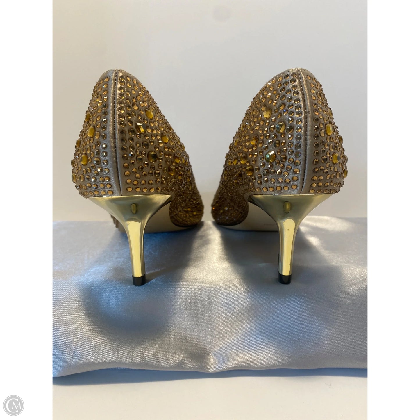 Shoes Heels Kitten By Clothes Mentor In Gold, Size: 7.5