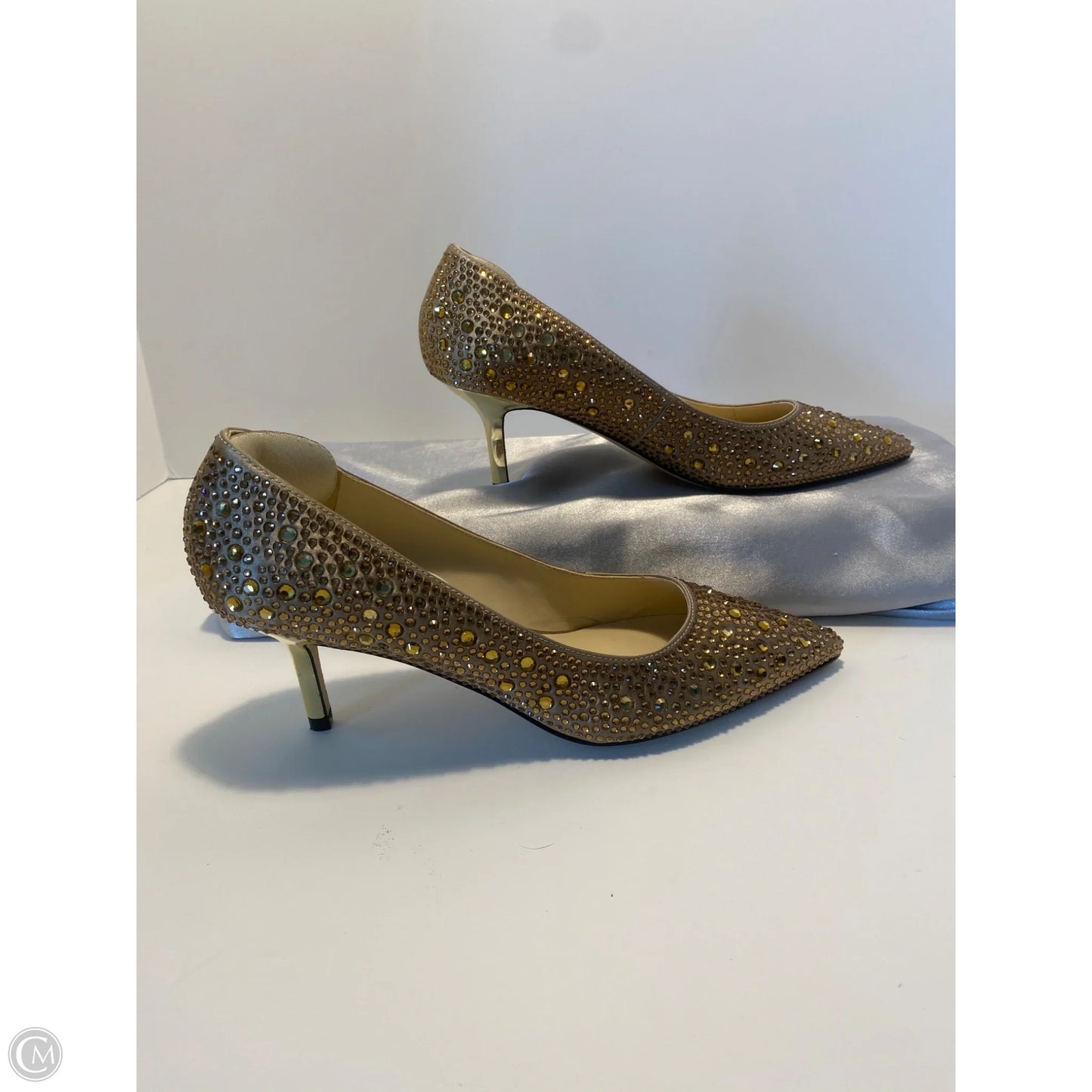 Shoes Heels Kitten By Clothes Mentor In Gold, Size: 7.5