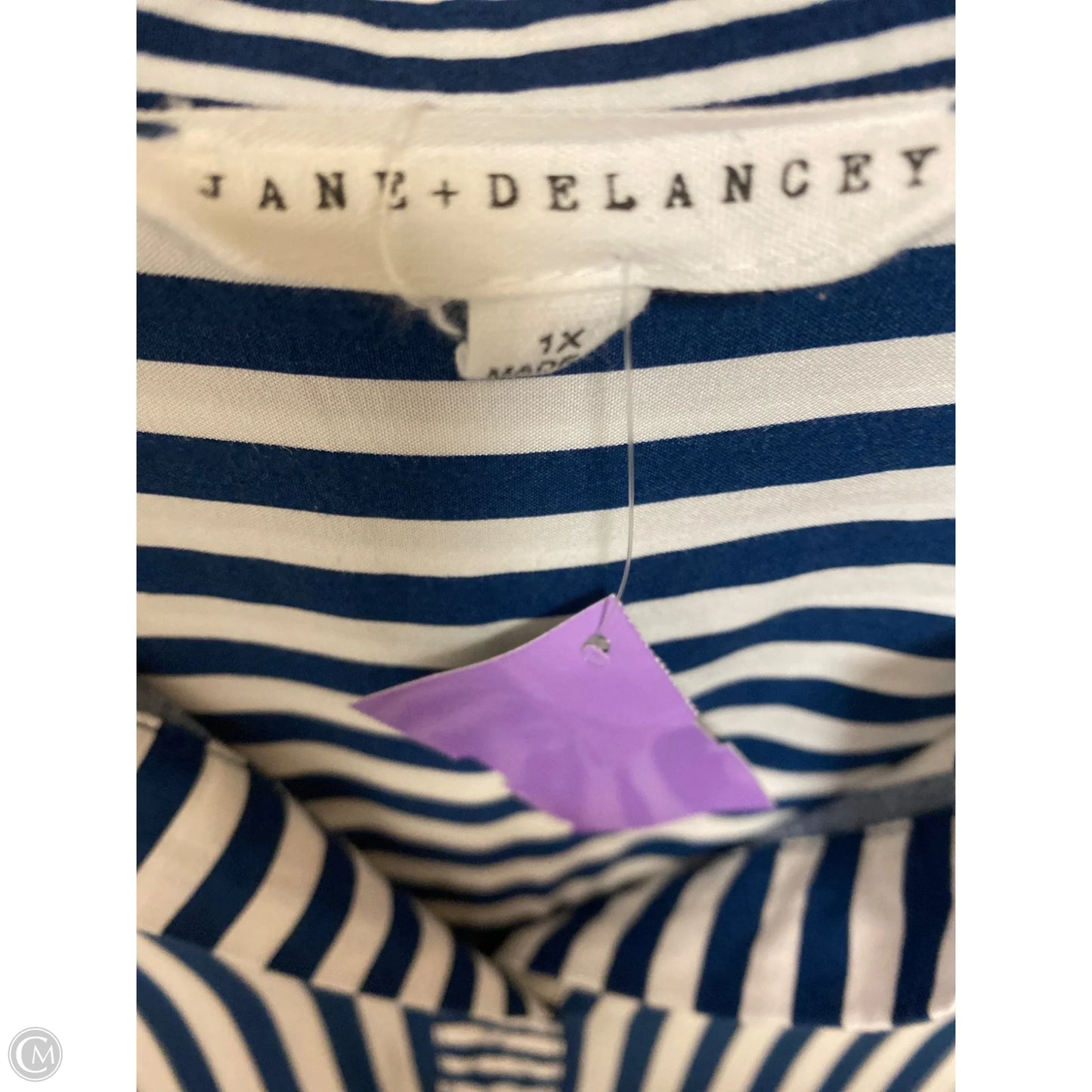Top Short Sleeve By Jane And Delancey In Blue, Size: 1x