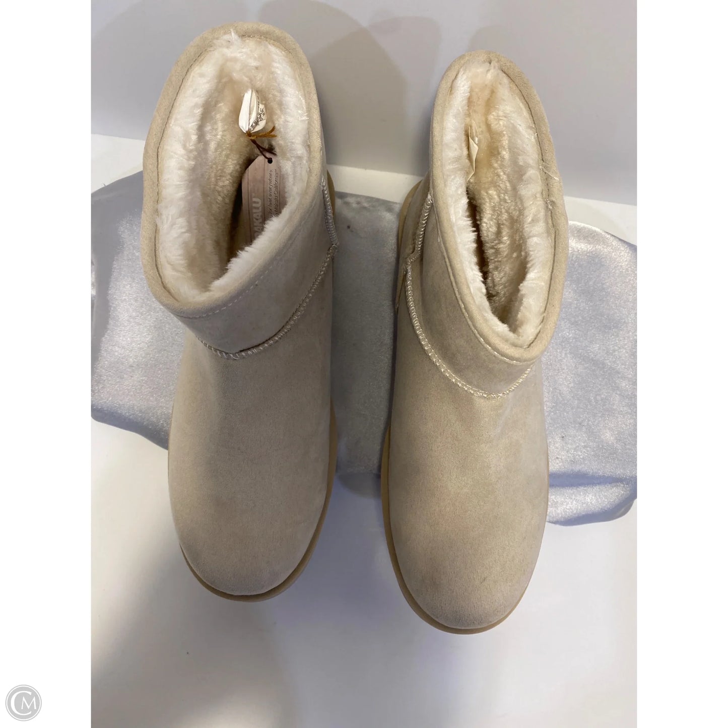 Boots Ankle Flats By Clothes Mentor In Cream, Size: 10