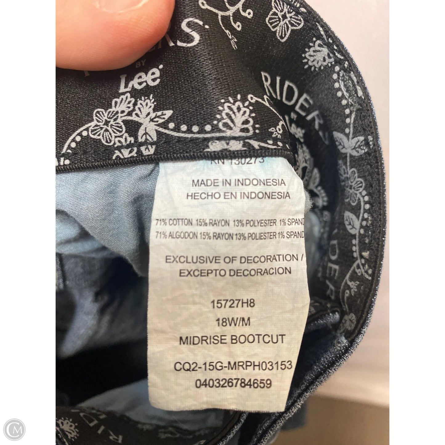 Jeans Straight By Lee In Blue Denim, Size: 18