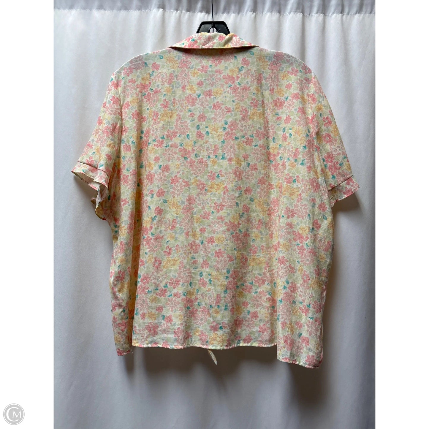 Top Short Sleeve By Lc Lauren Conrad In Green & Pink, Size: Xl