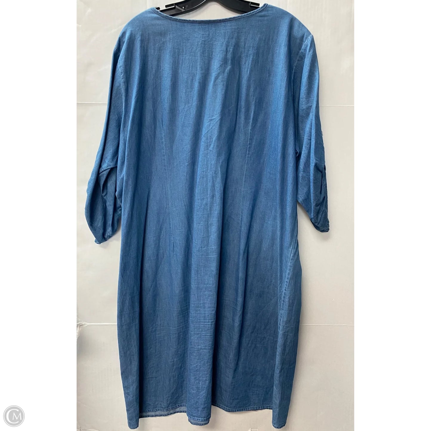 Dress Casual Midi By Mph In Blue Denim, Size: 3x