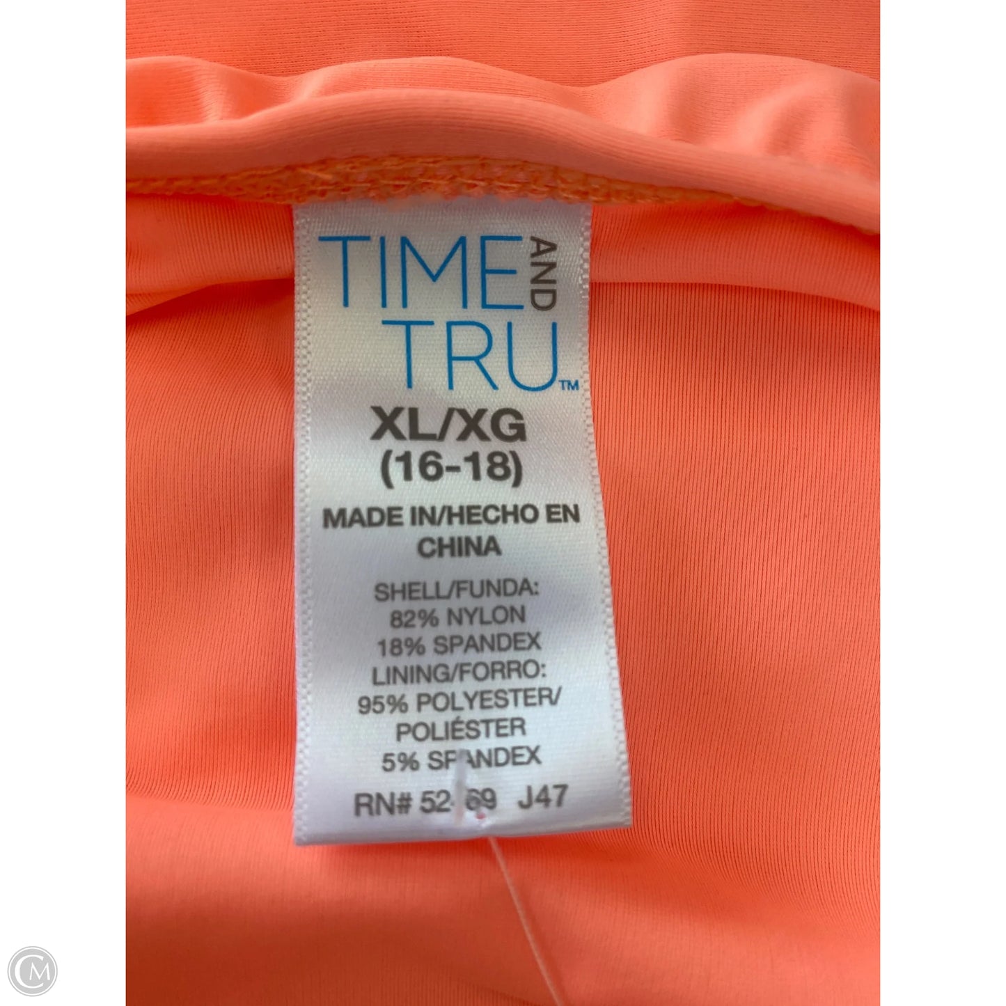 Swimsuit Bottom By Time And Tru In Orange, Size: Xl