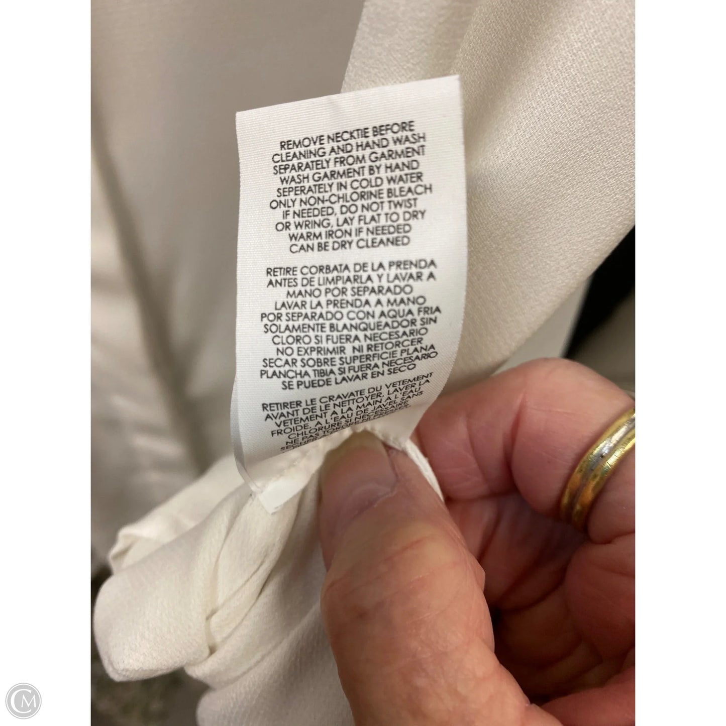 Top Long Sleeve By Cabi In White, Size: L