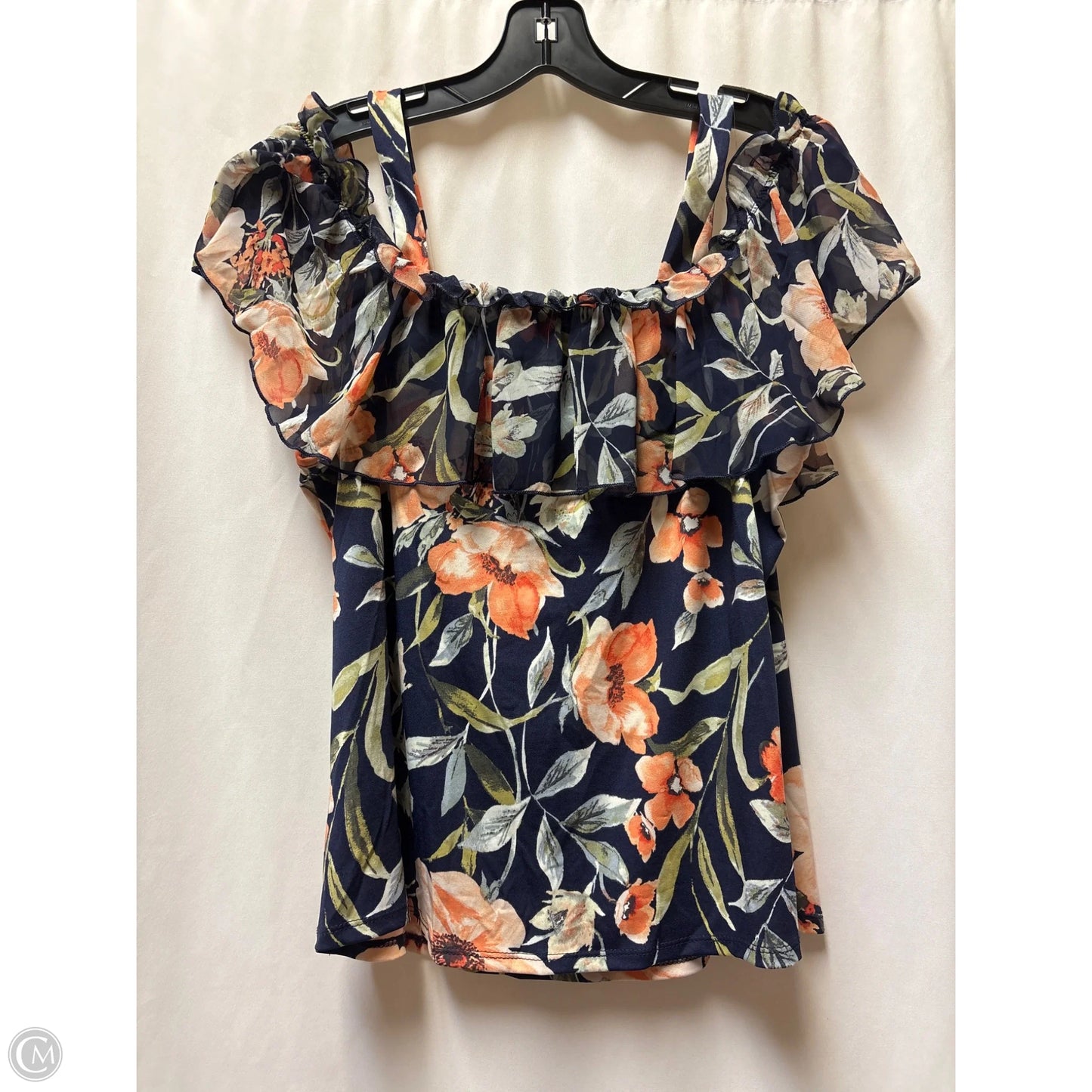 Top Short Sleeve By Perseption Concept In Blue, Size: L