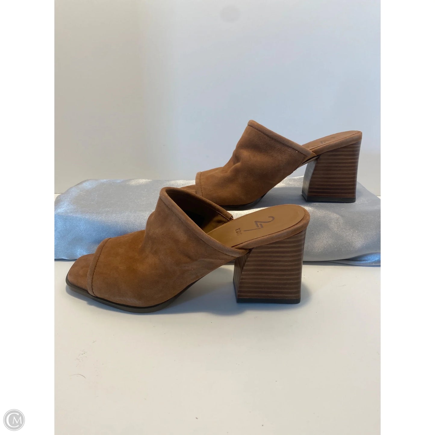 Sandals Heels Block By Clothes Mentor In Brown, Size: 7