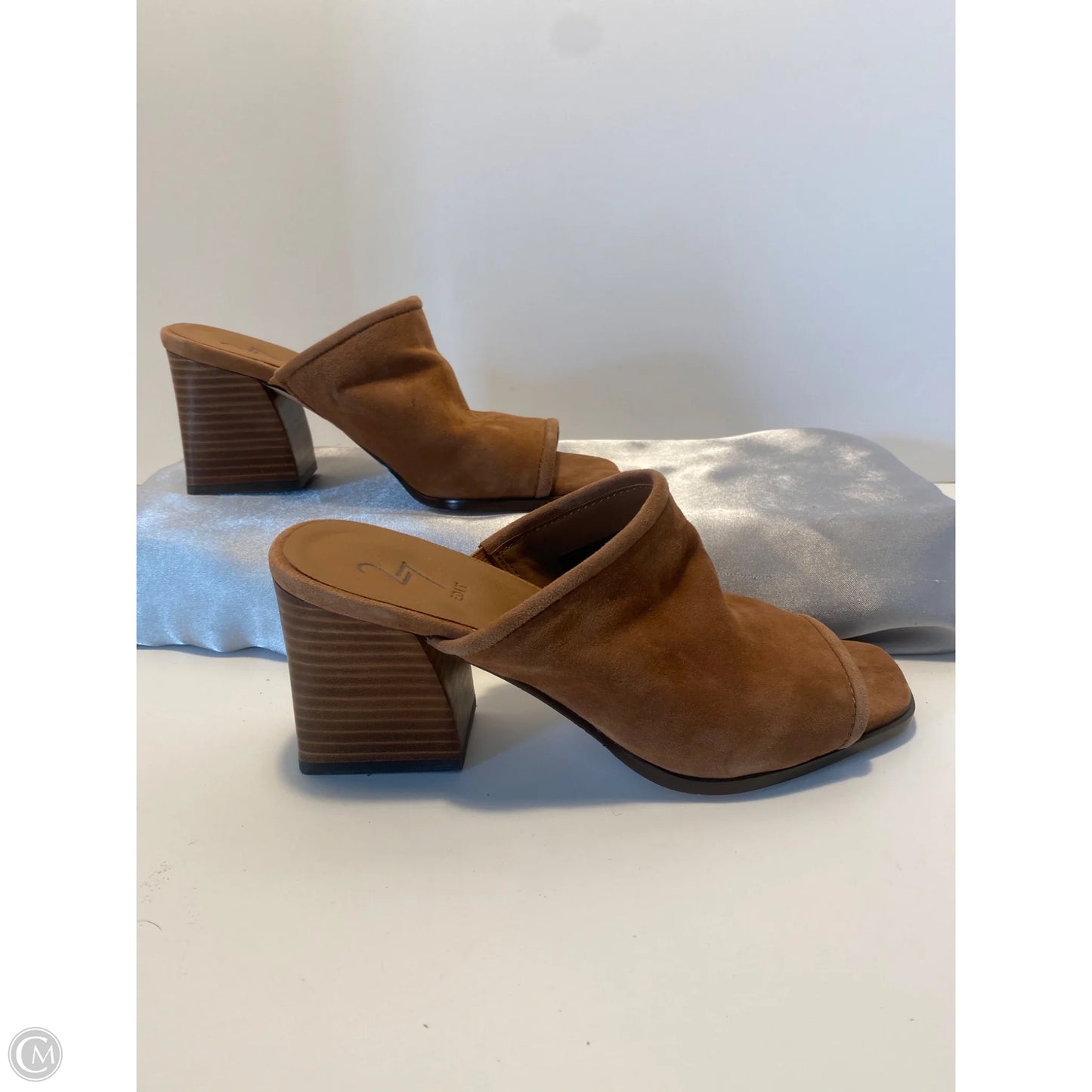 Sandals Heels Block By Clothes Mentor In Brown, Size: 7