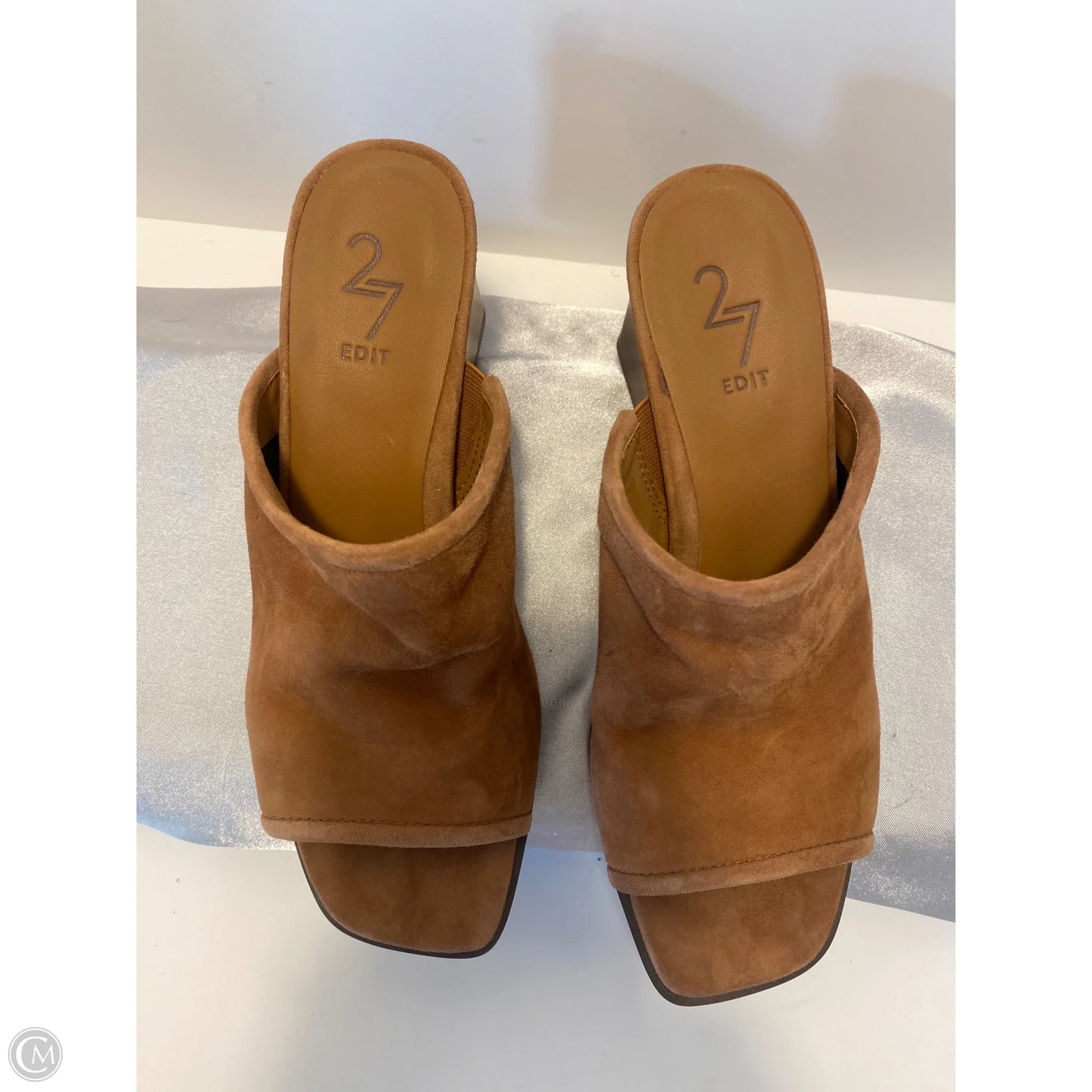 Sandals Heels Block By Clothes Mentor In Brown, Size: 7