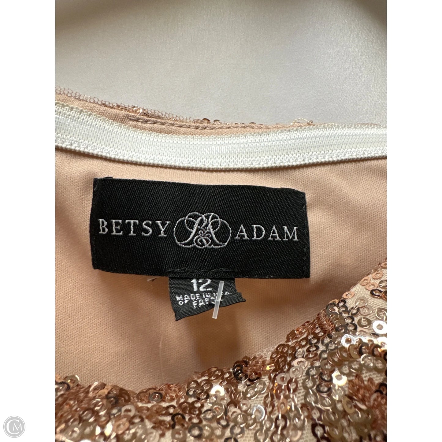 Dress Party Midi By Betsy And Adam In Rose Gold, Size: L