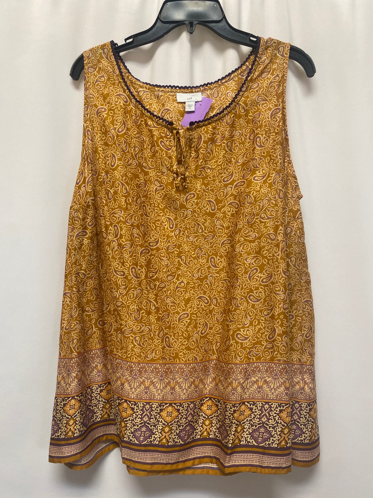 Yellow Top Sleeveless J. Jill, Size Xl