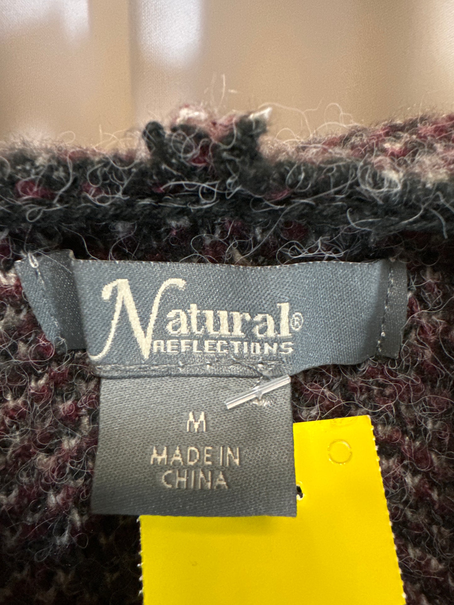 Sweater Cardigan By Natural Reflections In Grey, Size: M
