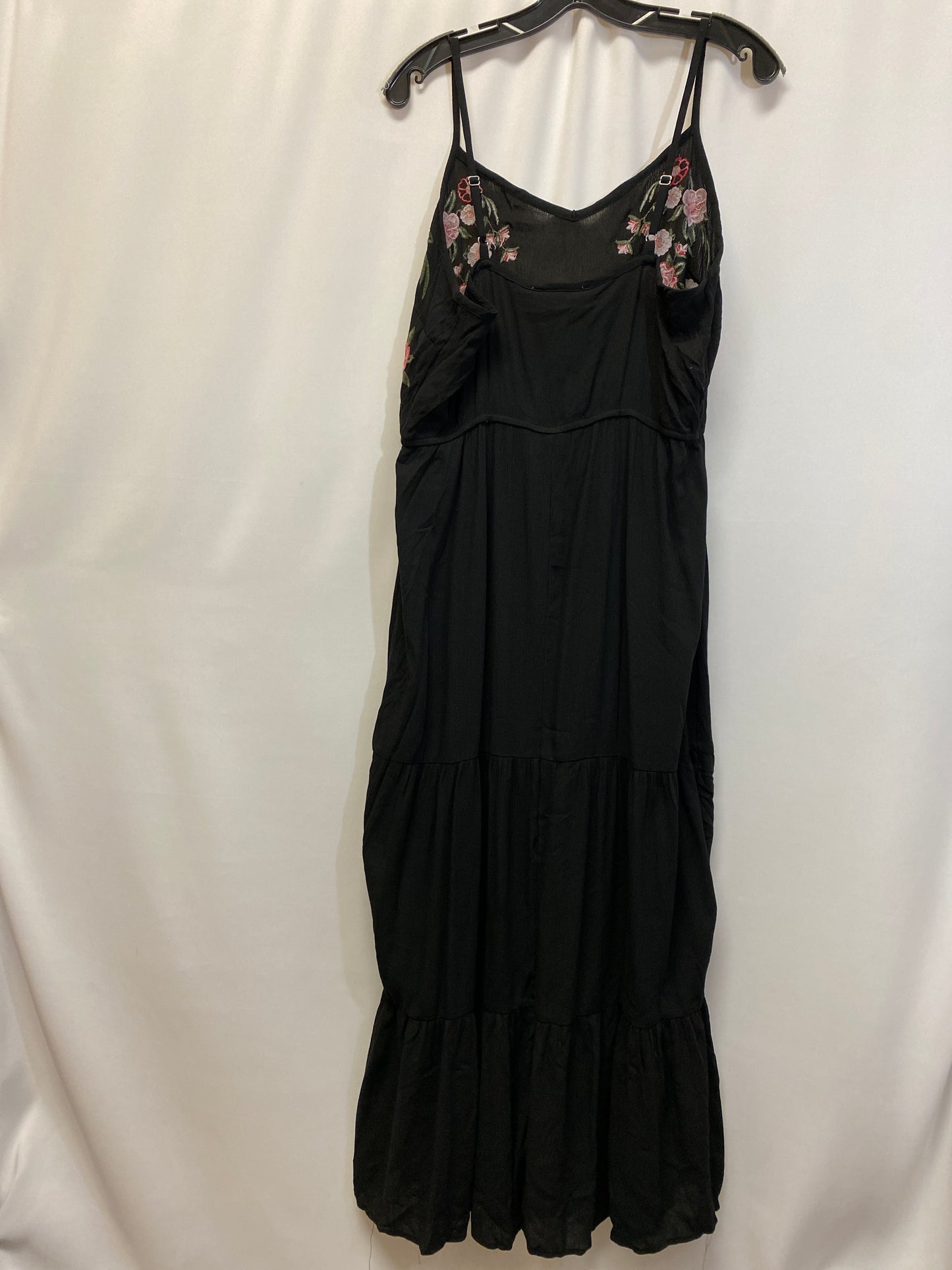 Black Dress Casual Maxi Clothes Mentor, Size L