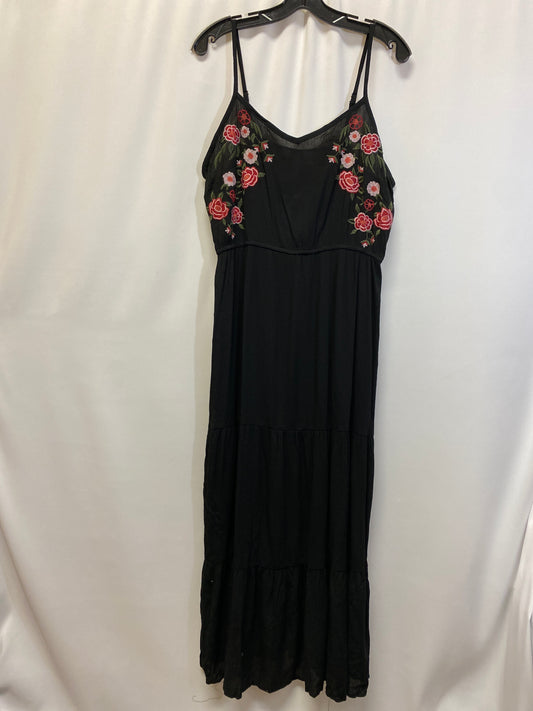 Black Dress Casual Maxi Clothes Mentor, Size L