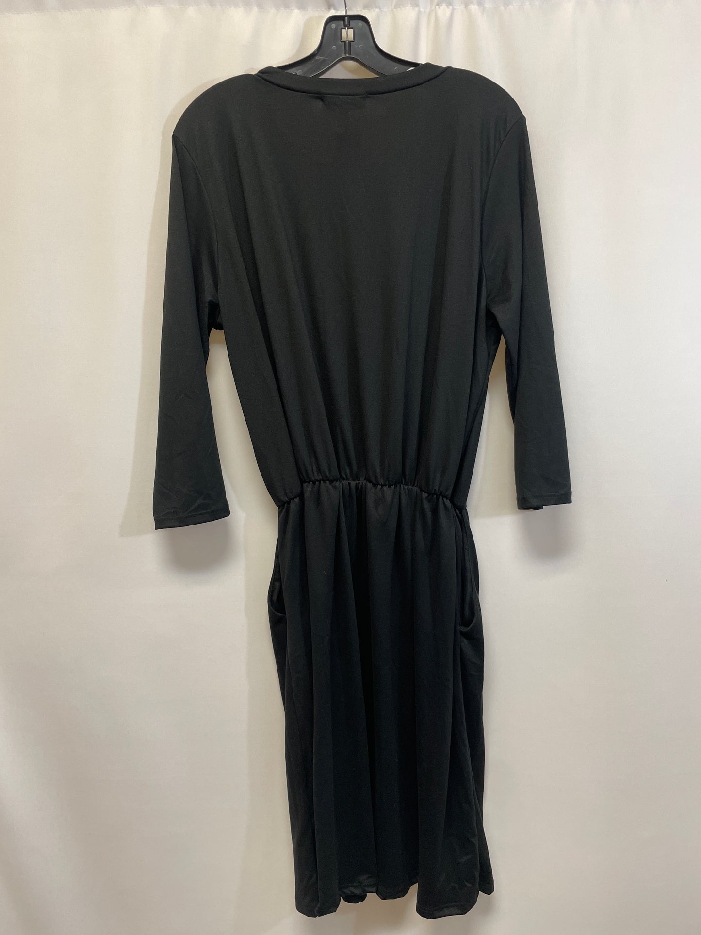 Black Dress Casual Midi Clothes Mentor, Size L