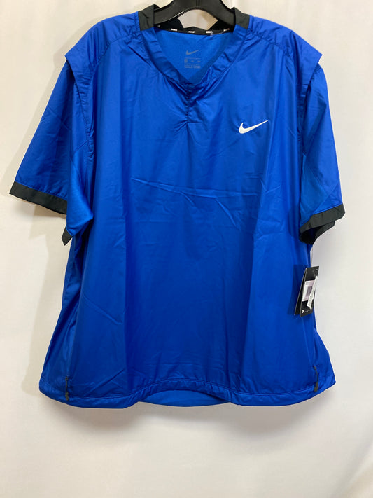 Blue Athletic Top Short Sleeve Nike, Size Xxl