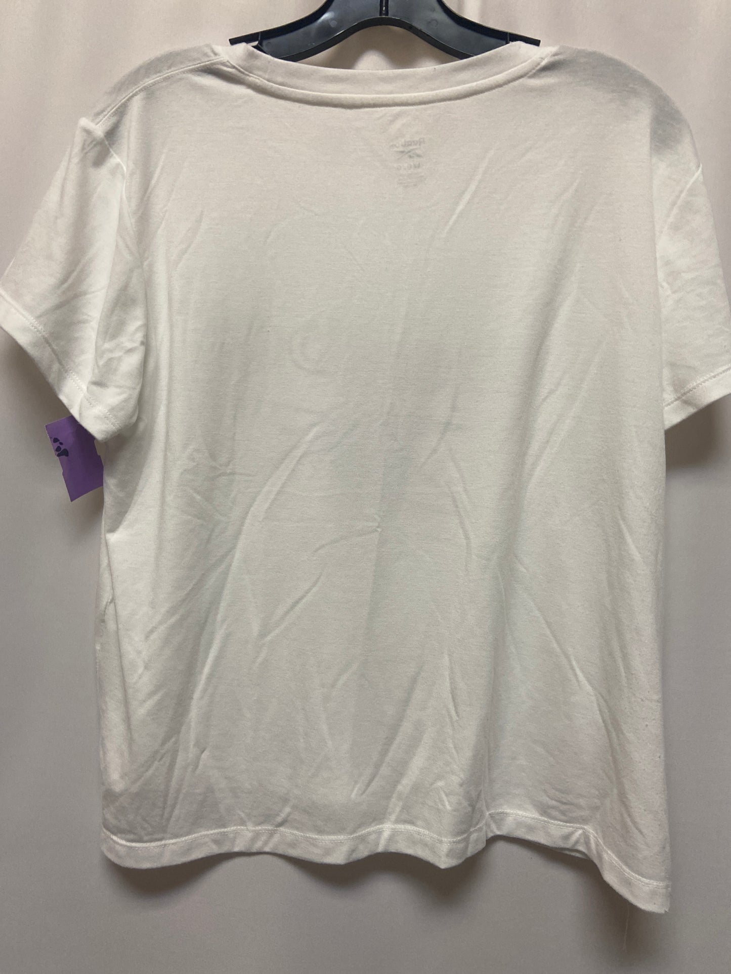 White Athletic Top Short Sleeve Reebok, Size L