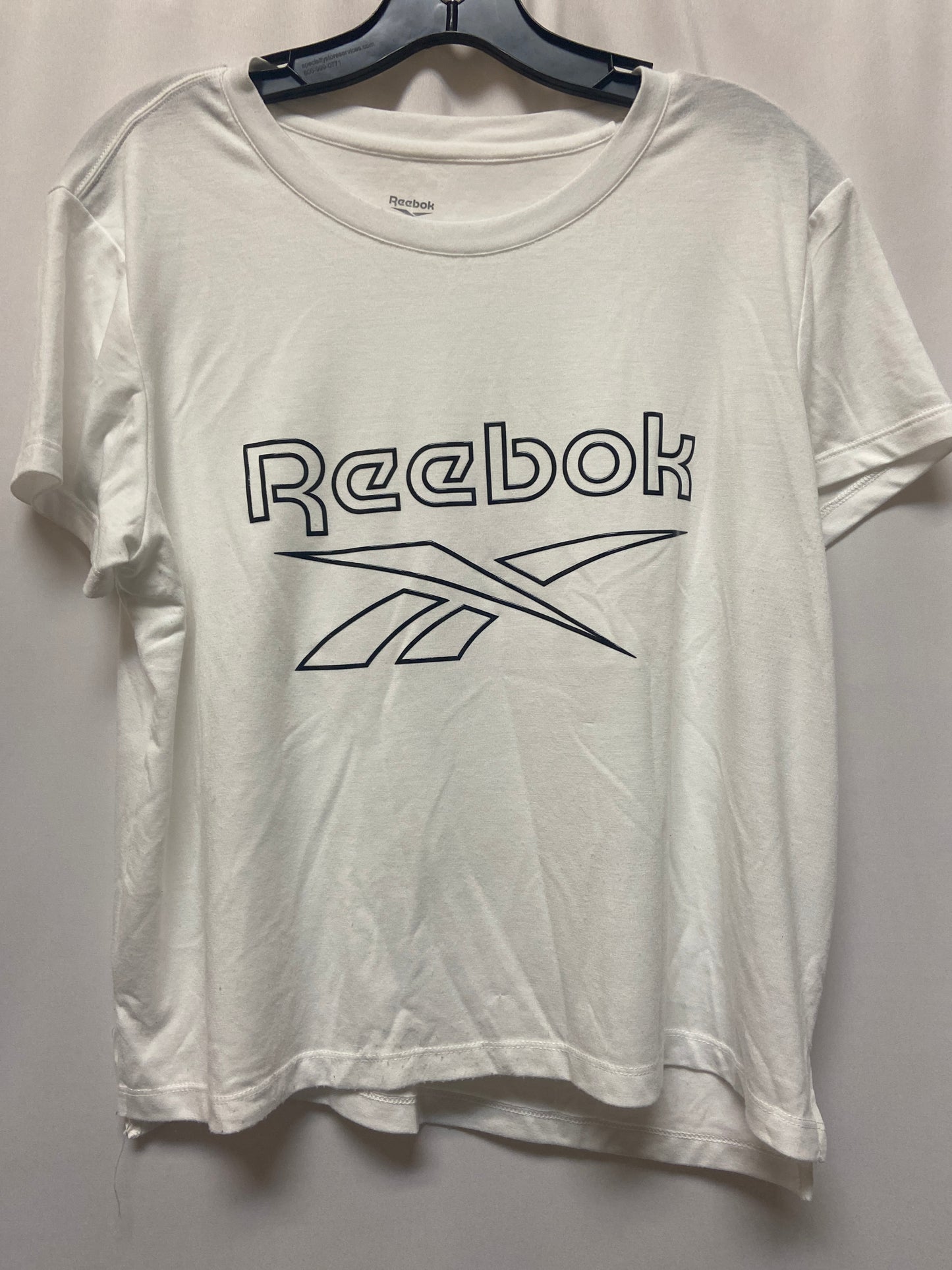 White Athletic Top Short Sleeve Reebok, Size L