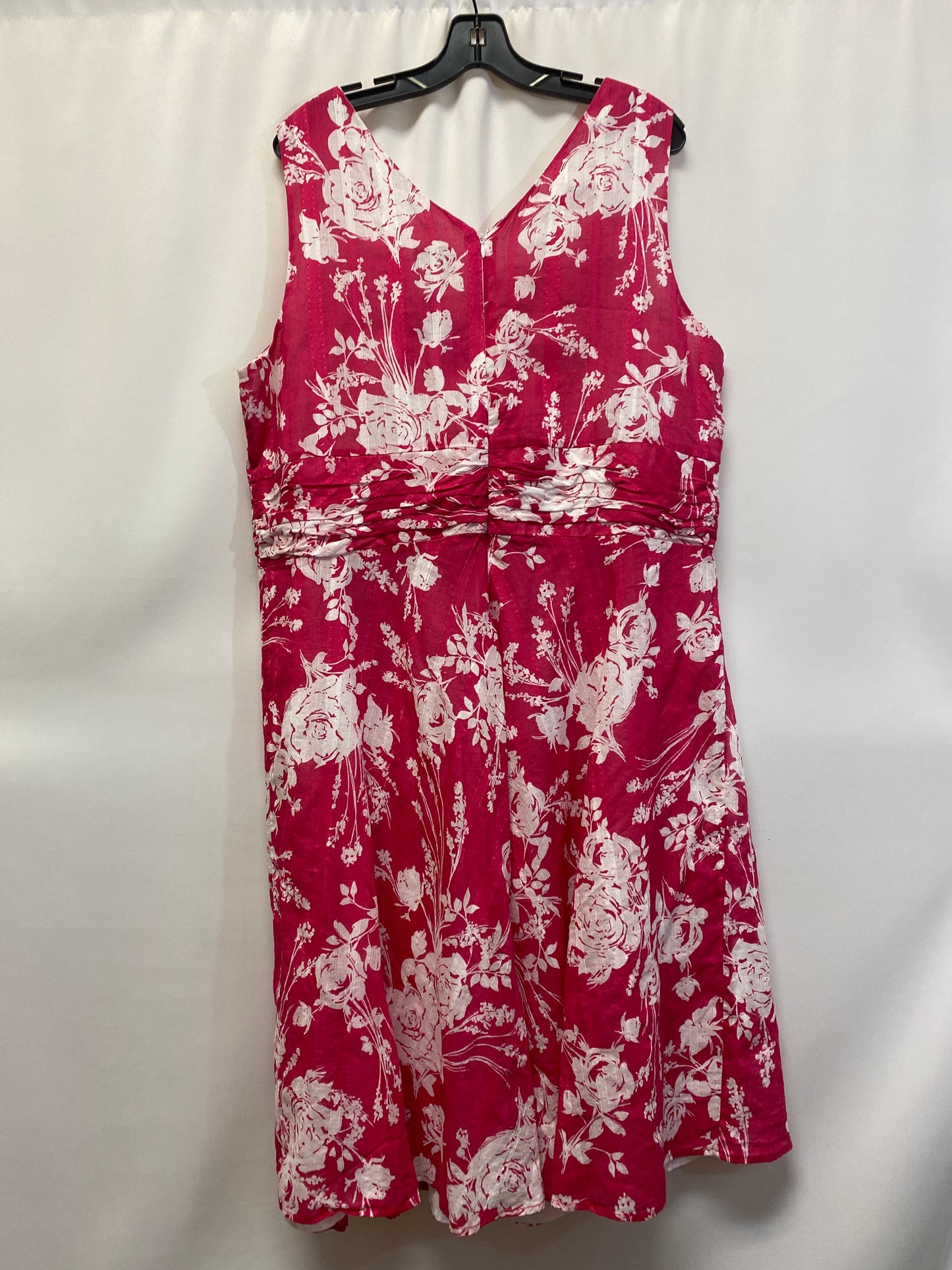 Pink Dress Casual Midi Robbie Bee, Size 2x